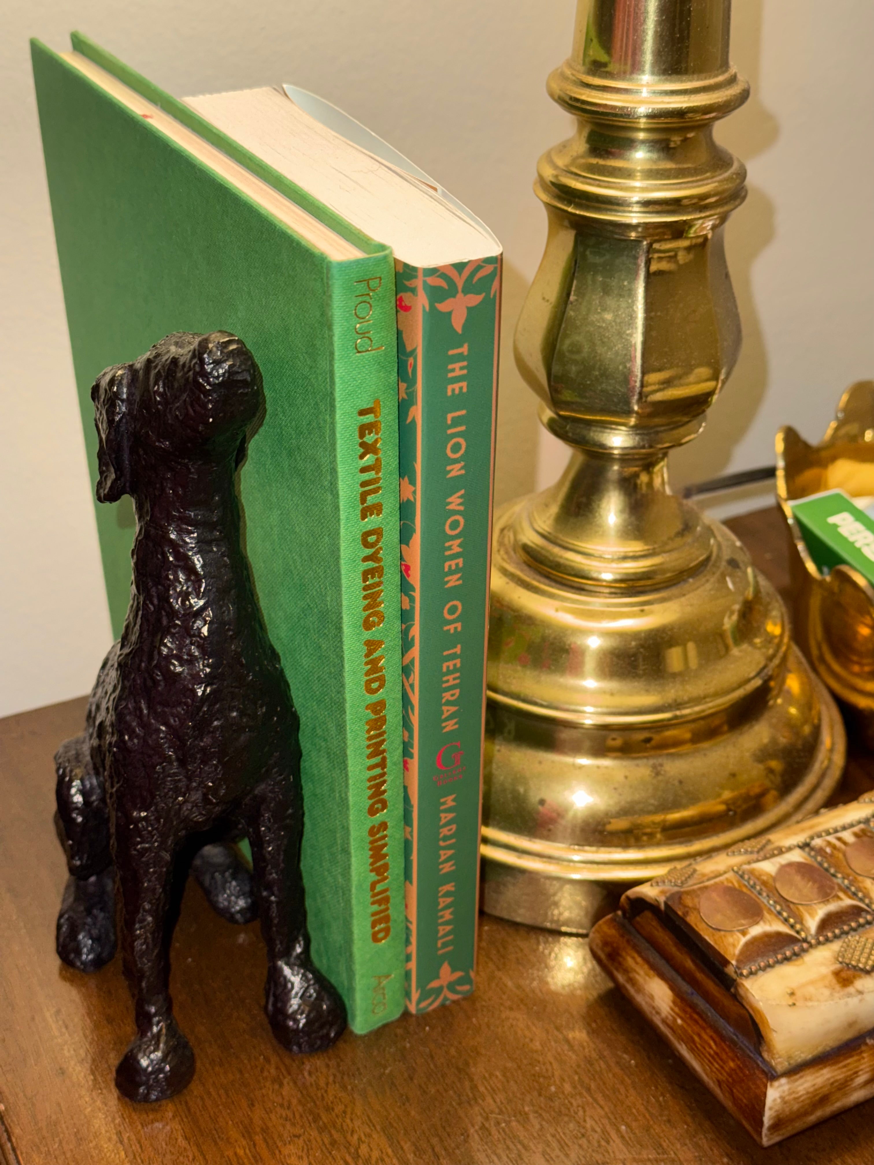 Vintage Cast Iron/Spelter Seated Dog Figure, Sculptural Hound Statue