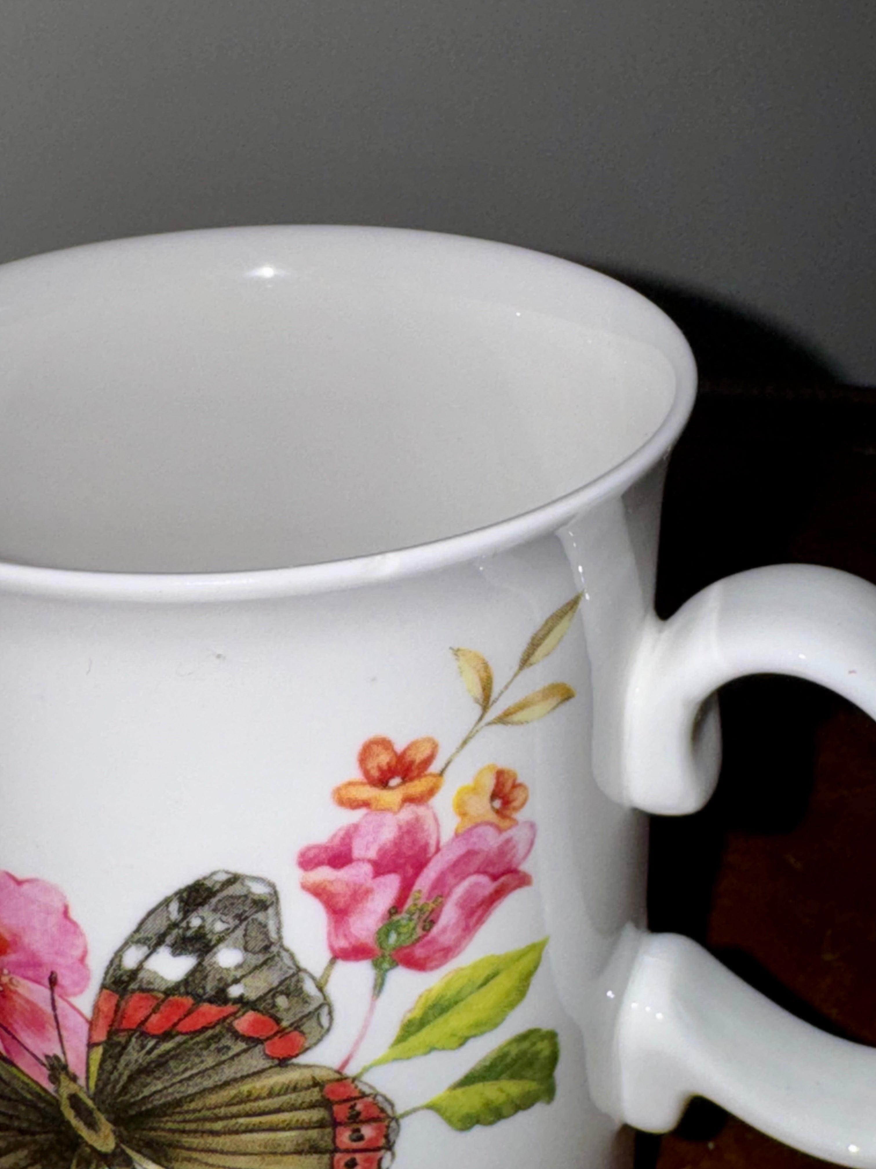 Butterfly & Floral Duchess Bone China Mug 🦋