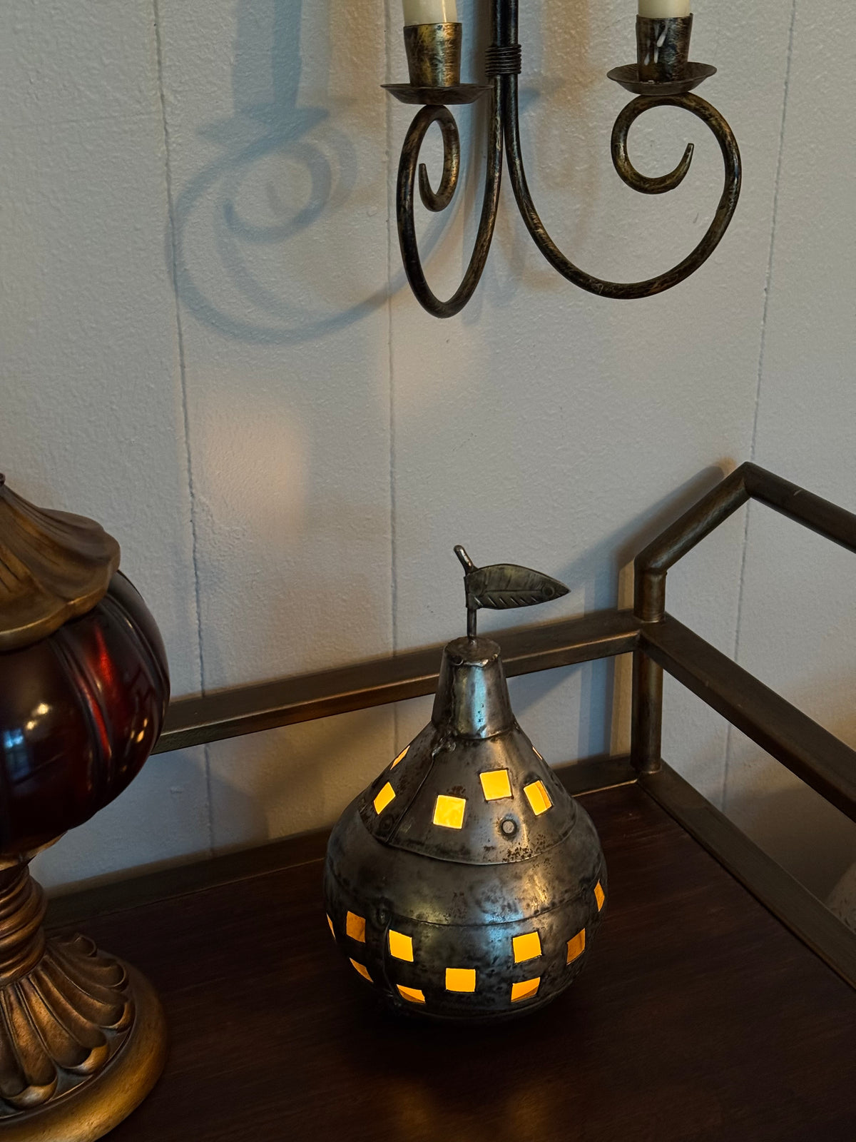 Pear Shaped Pierced Metal Ornament/Box