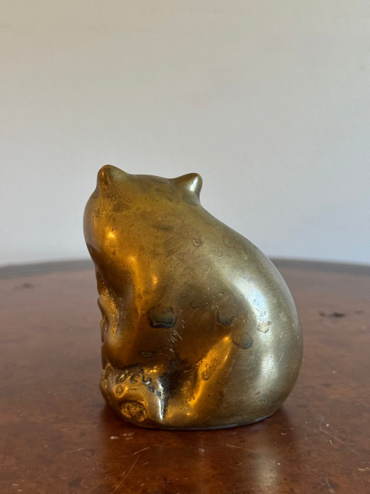 Solid Brass Panda Figurine, Vintage