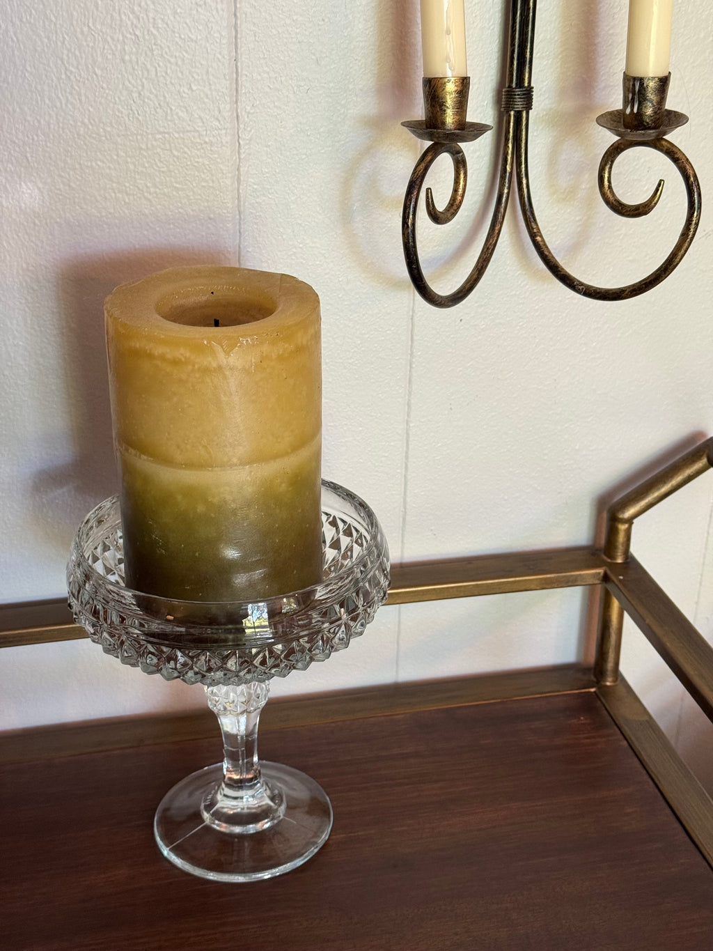 Vintage Glass Pedestal Dish,  Indiana Glass