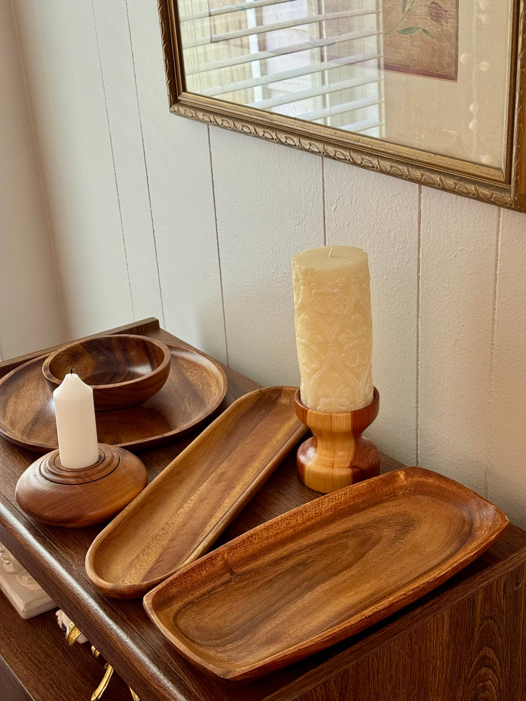 Wood Tabletop Collection / Wood Trays, Bowls, and Candle Holders