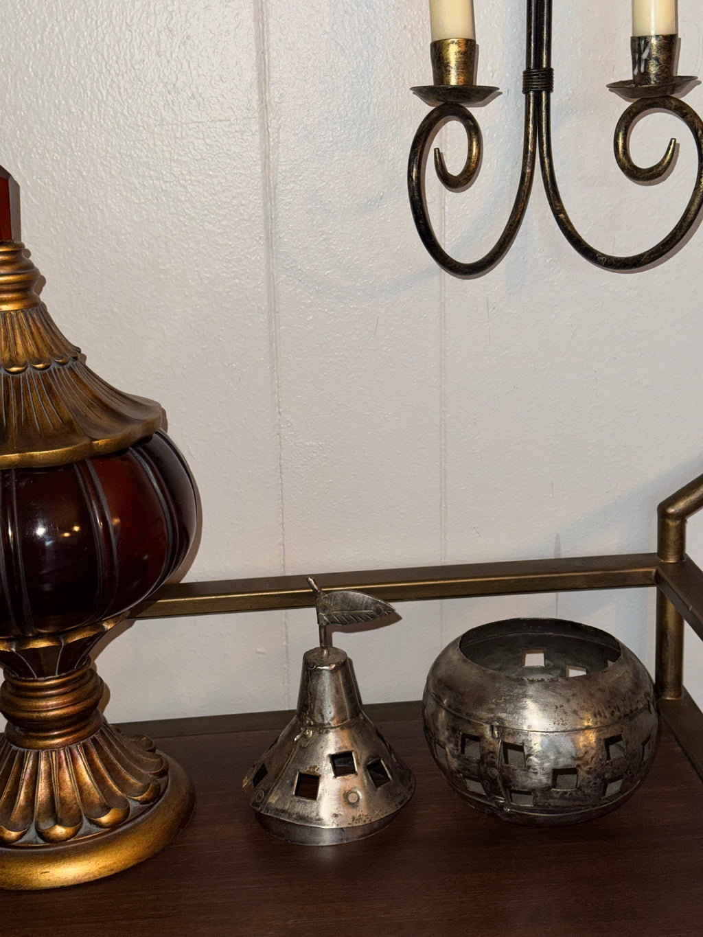 Pear Shaped Pierced Metal Ornament/Box