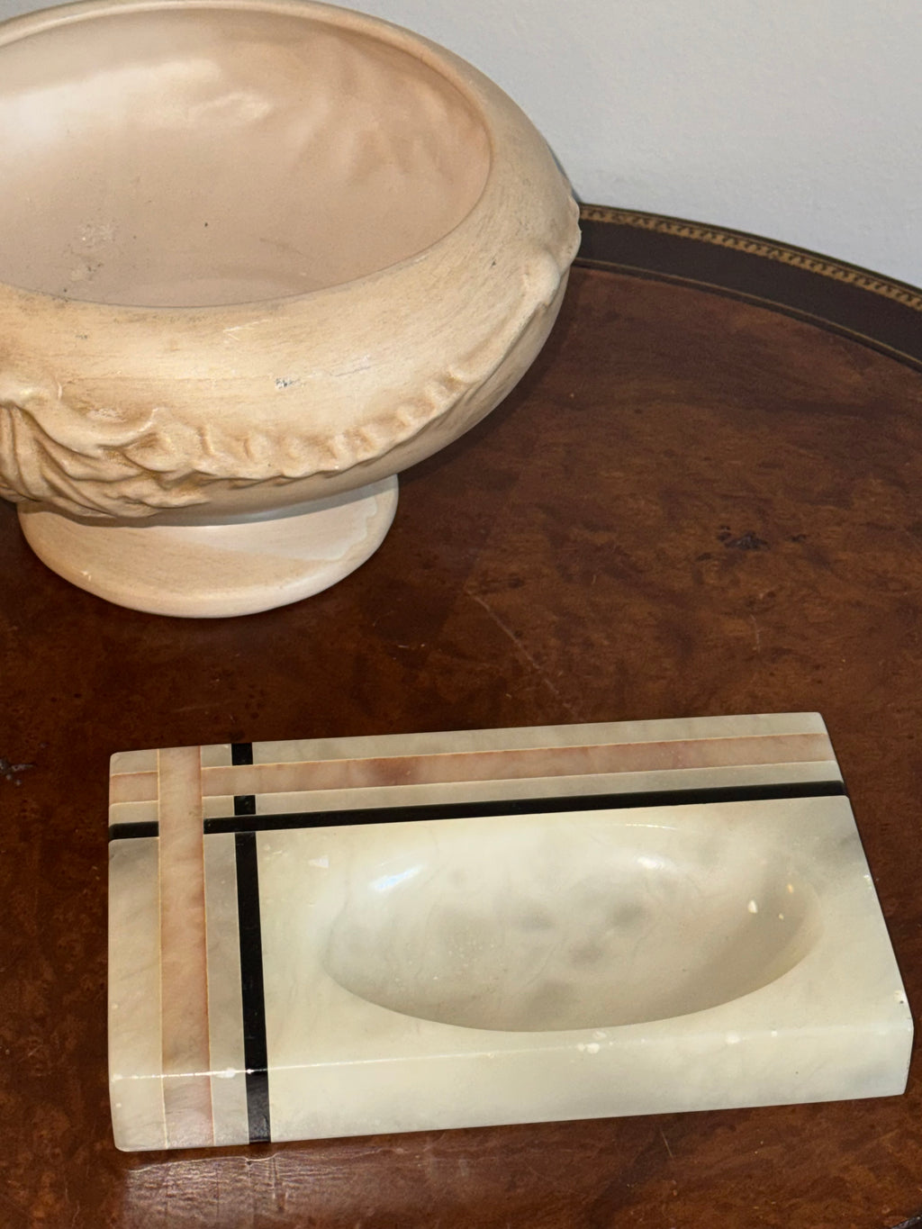 Vintage Art Deco Onyx Soap Dish / Catchall Tray