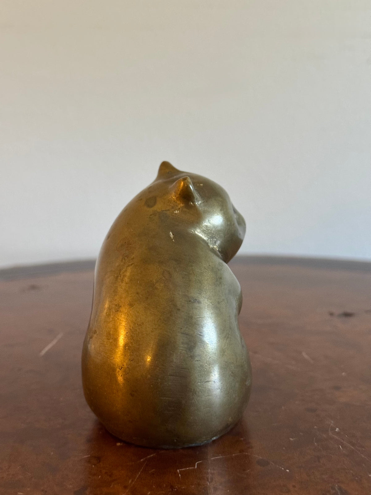 Solid Brass Panda Figurine, Vintage