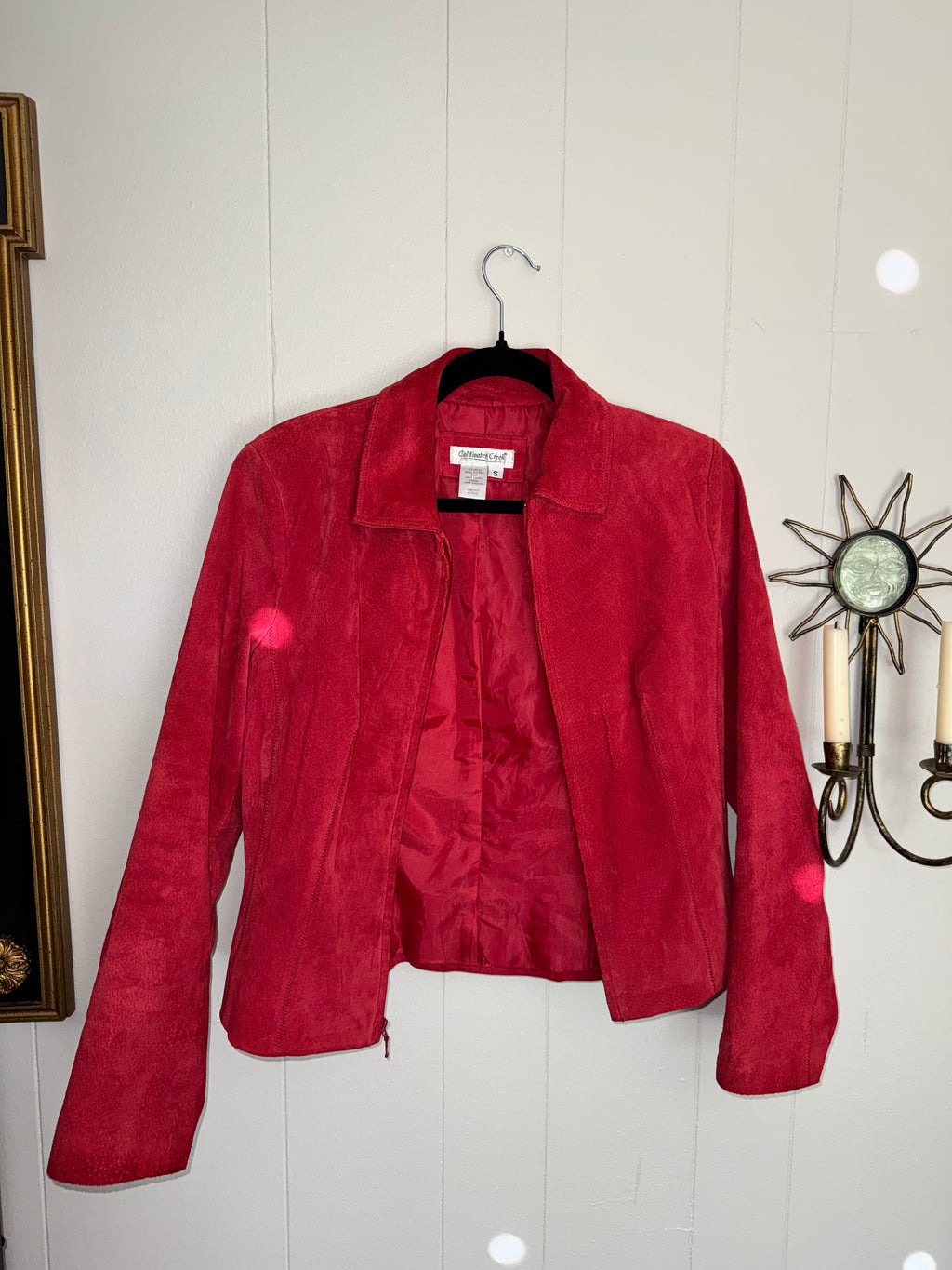 Vintage Coldwater Creek Red Leather Jacket, Size Small 🧥