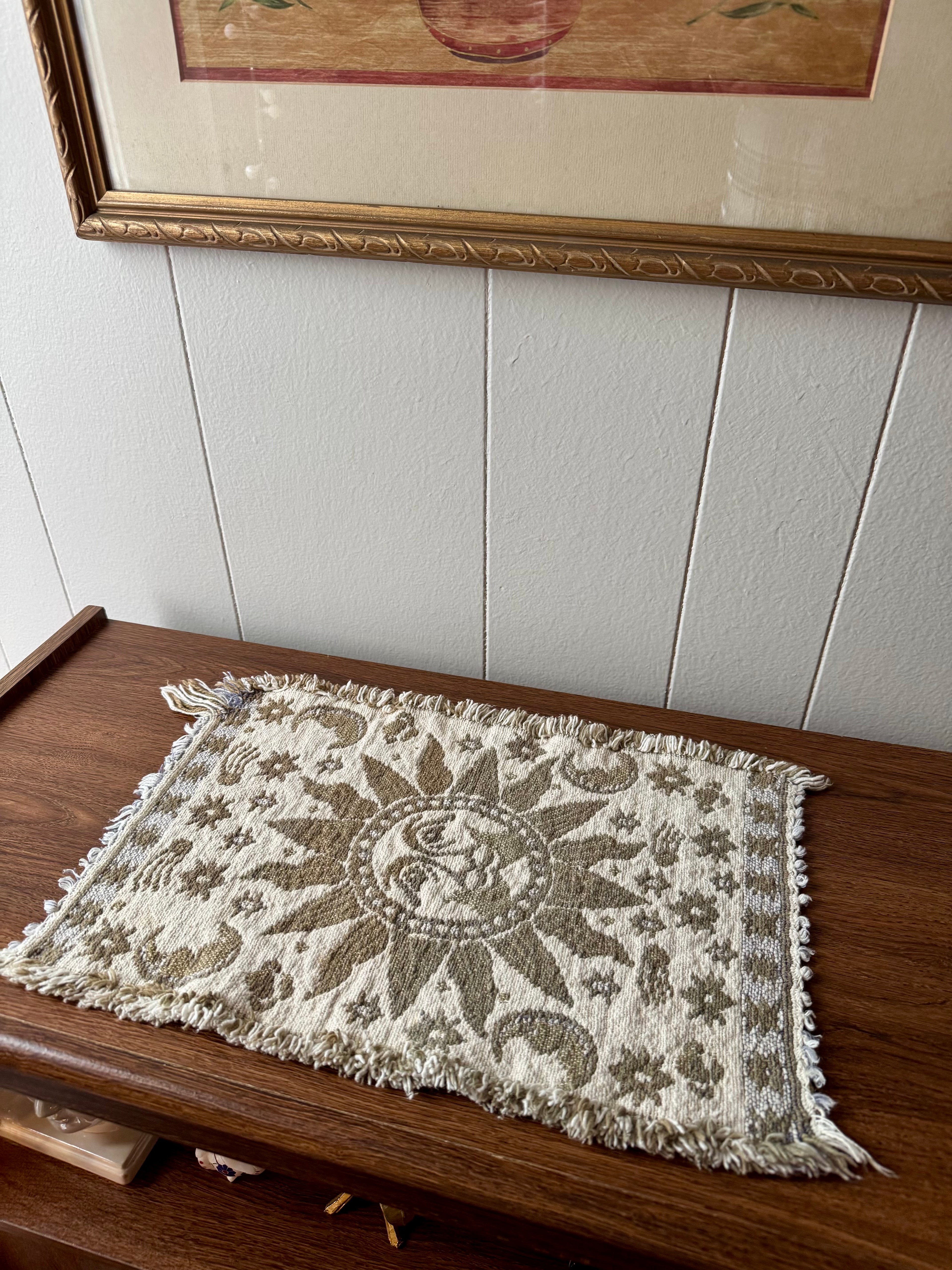 Vintage Celestial Tapestry Sun Moon and Star Placemats Set of 4 | Fringe Edge
