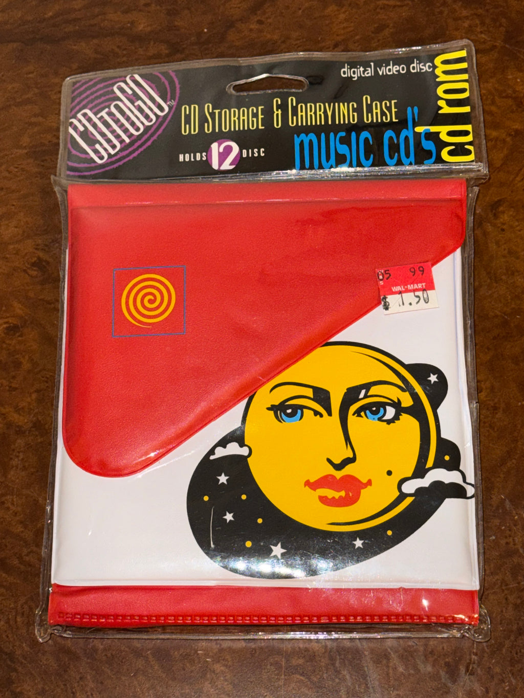 Vintage 1990s CDTOGO Brand CD Carrying Case / Moon Face Celestial RARE New in Packaging
