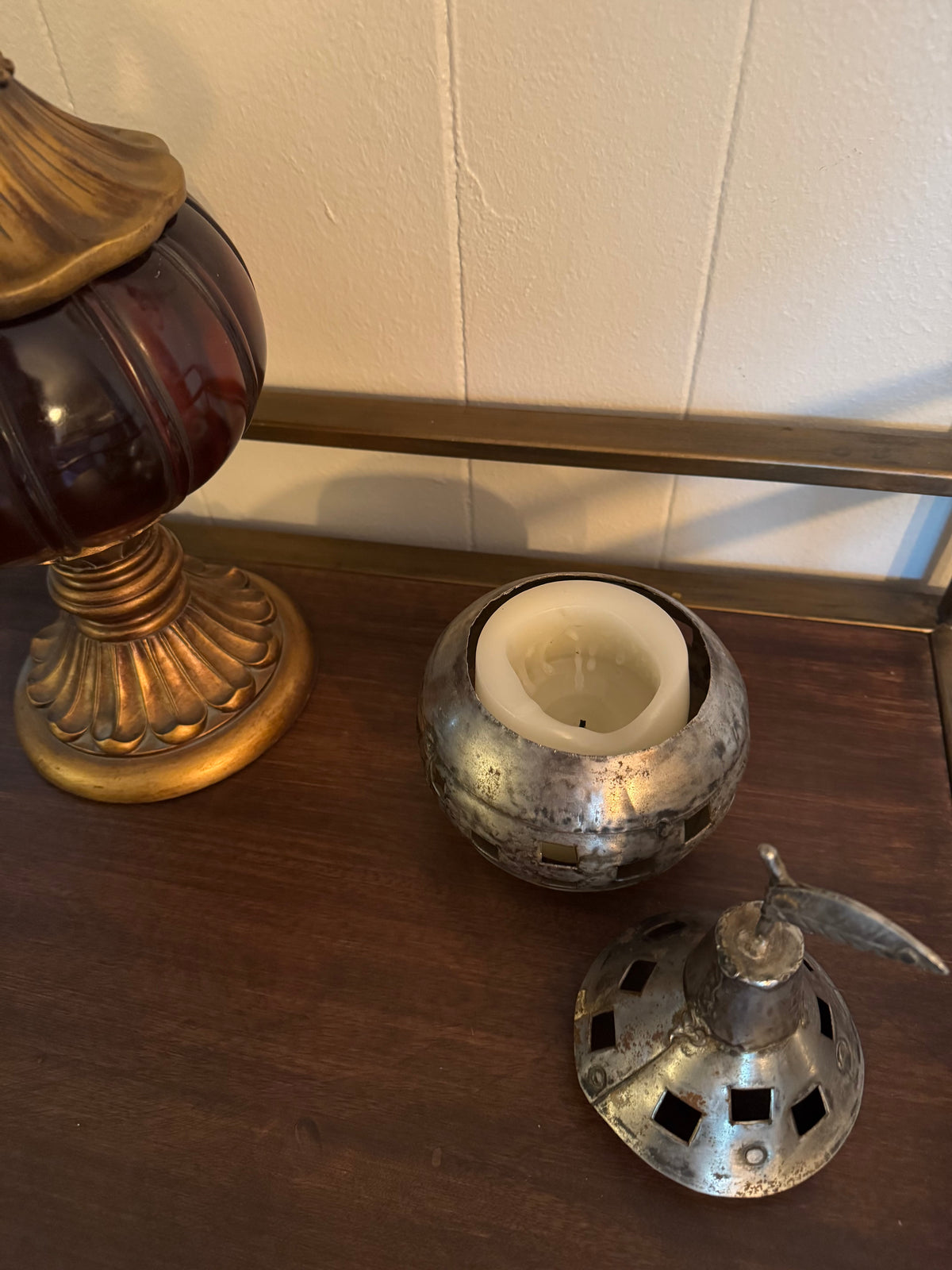 Pear Shaped Pierced Metal Ornament/Box