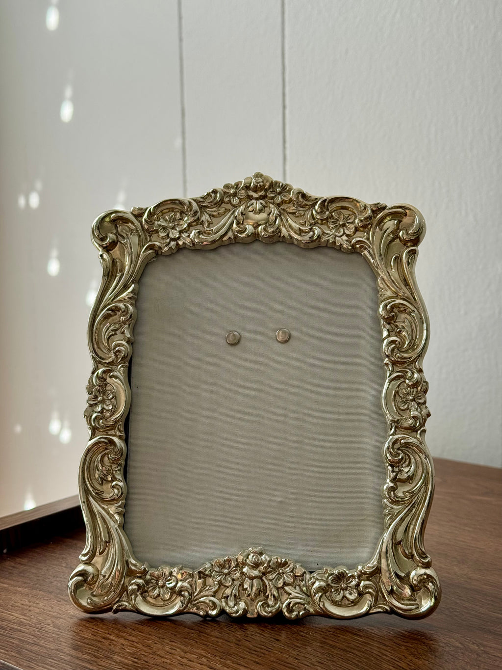 Vintage Ornate Silver and Gold-toned Metal Photo Frame