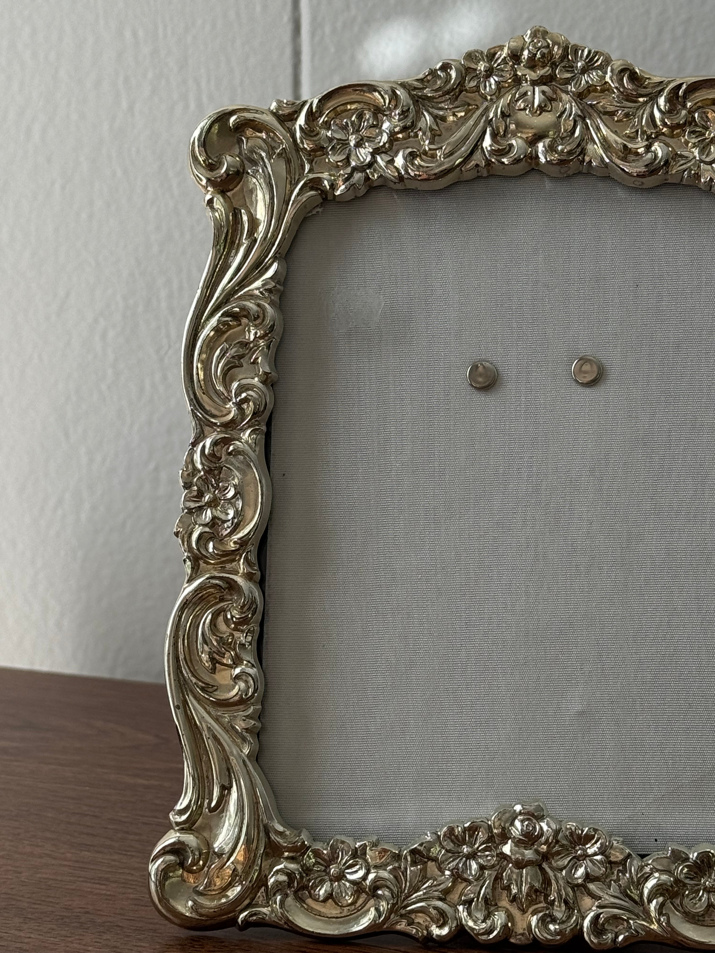 Vintage Ornate Silver and Gold-toned Metal Photo Frame