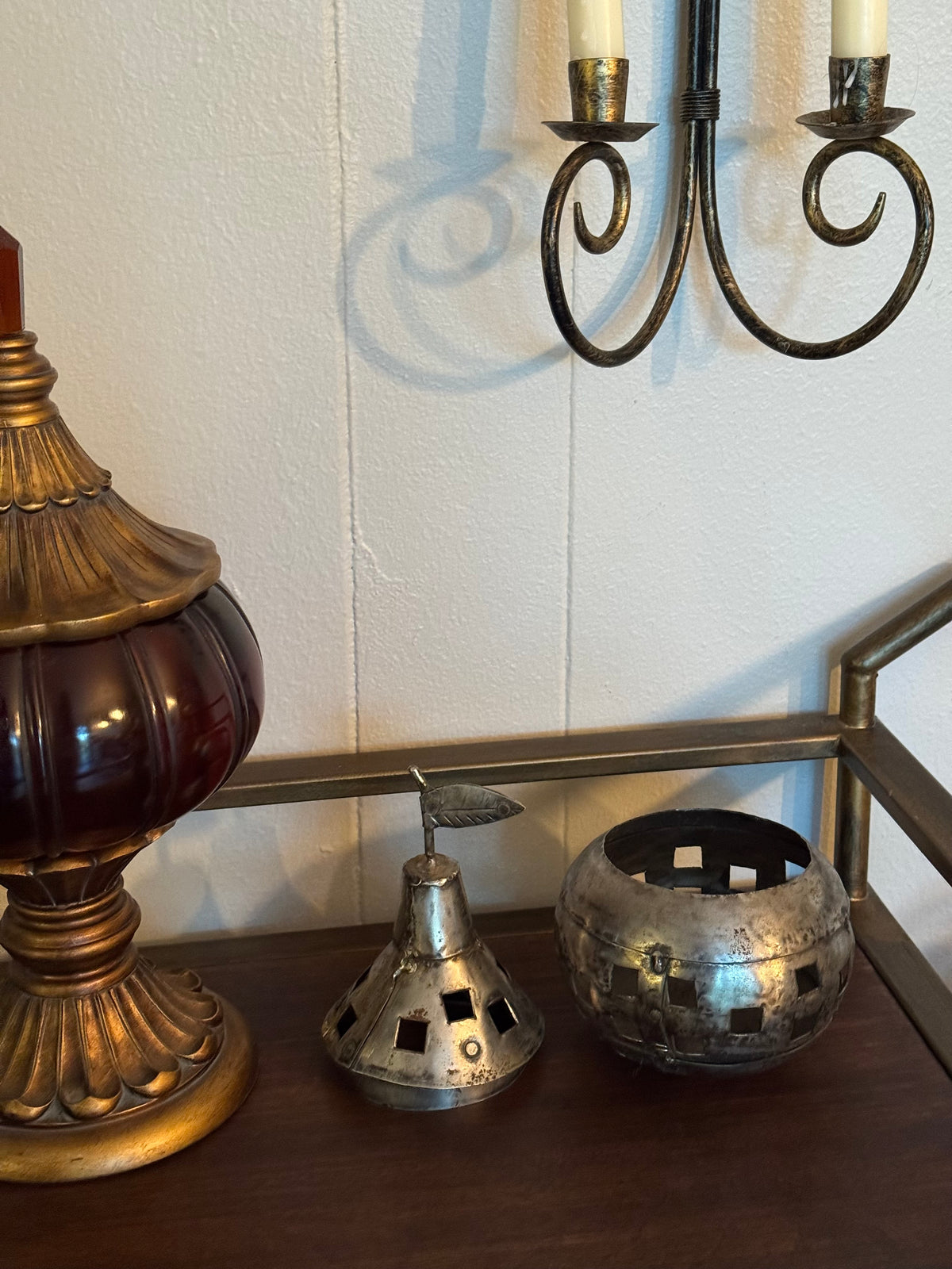 Pear Shaped Pierced Metal Ornament/Box