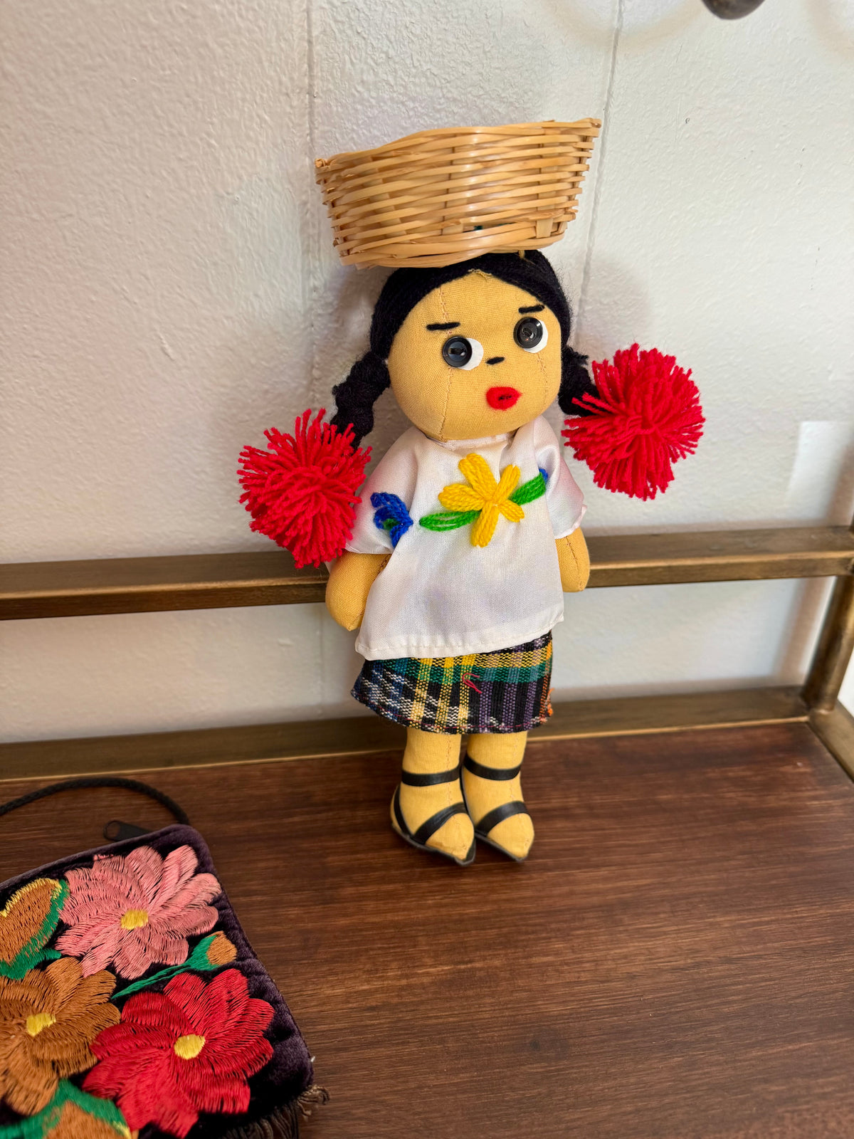 Vintage Mexican Folk Art Stuffed Cloth Doll