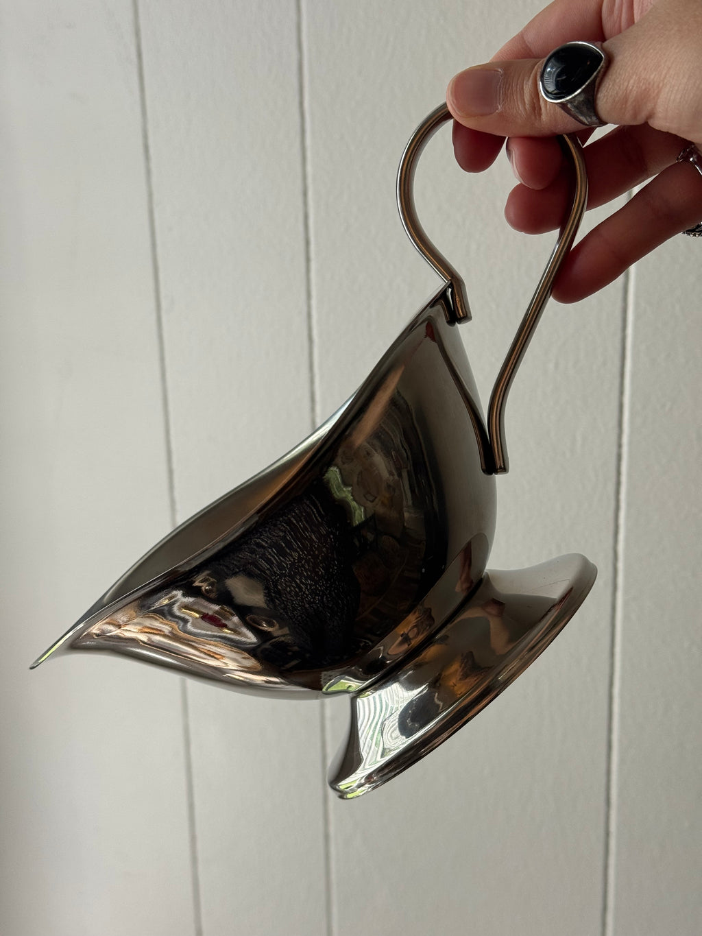 Vintage Stainless Steel Gravy Boat