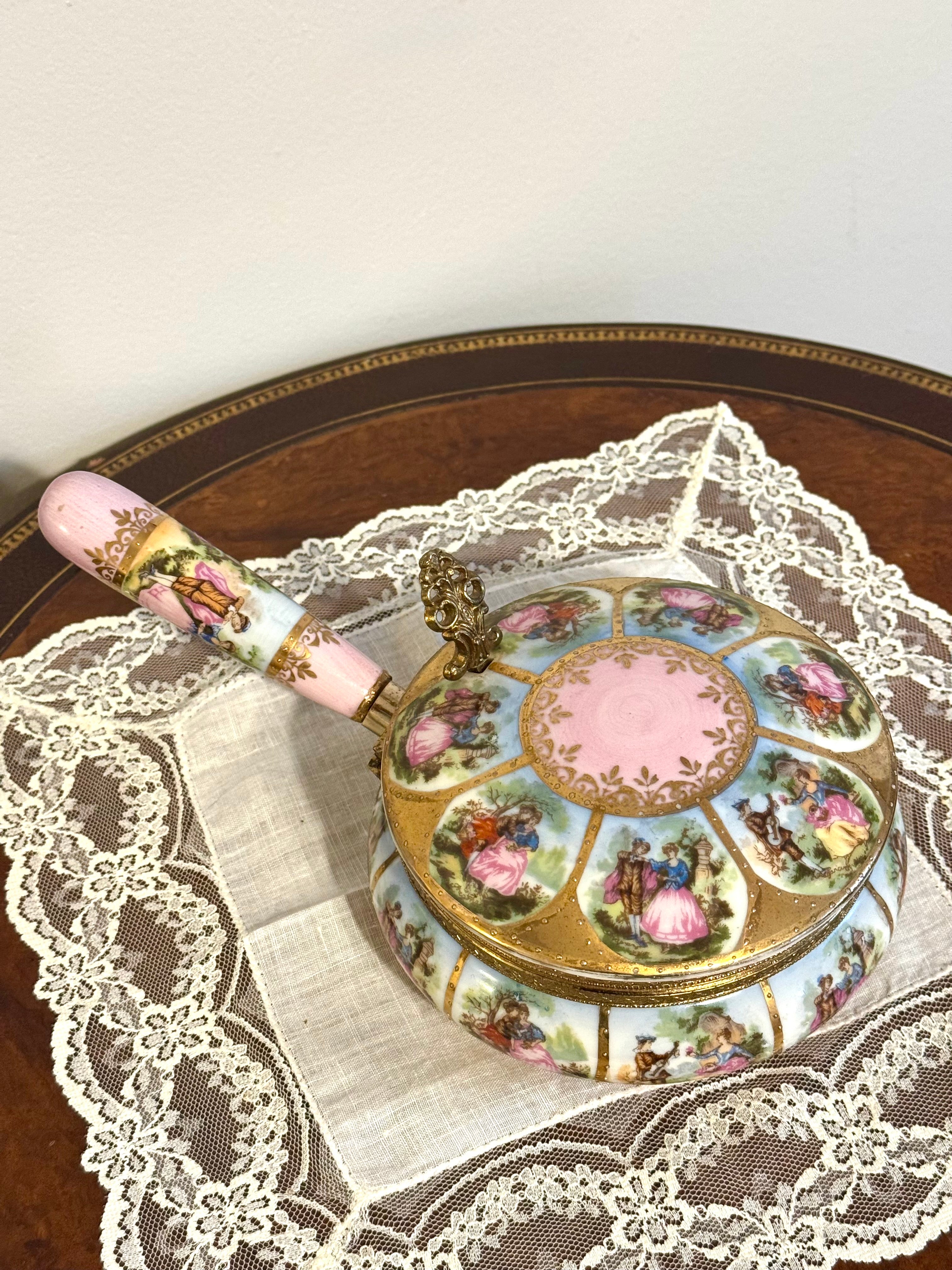 Vintage Arnart Imports Porcelain Gold Encrusted Silent Butler / Victorian Decor