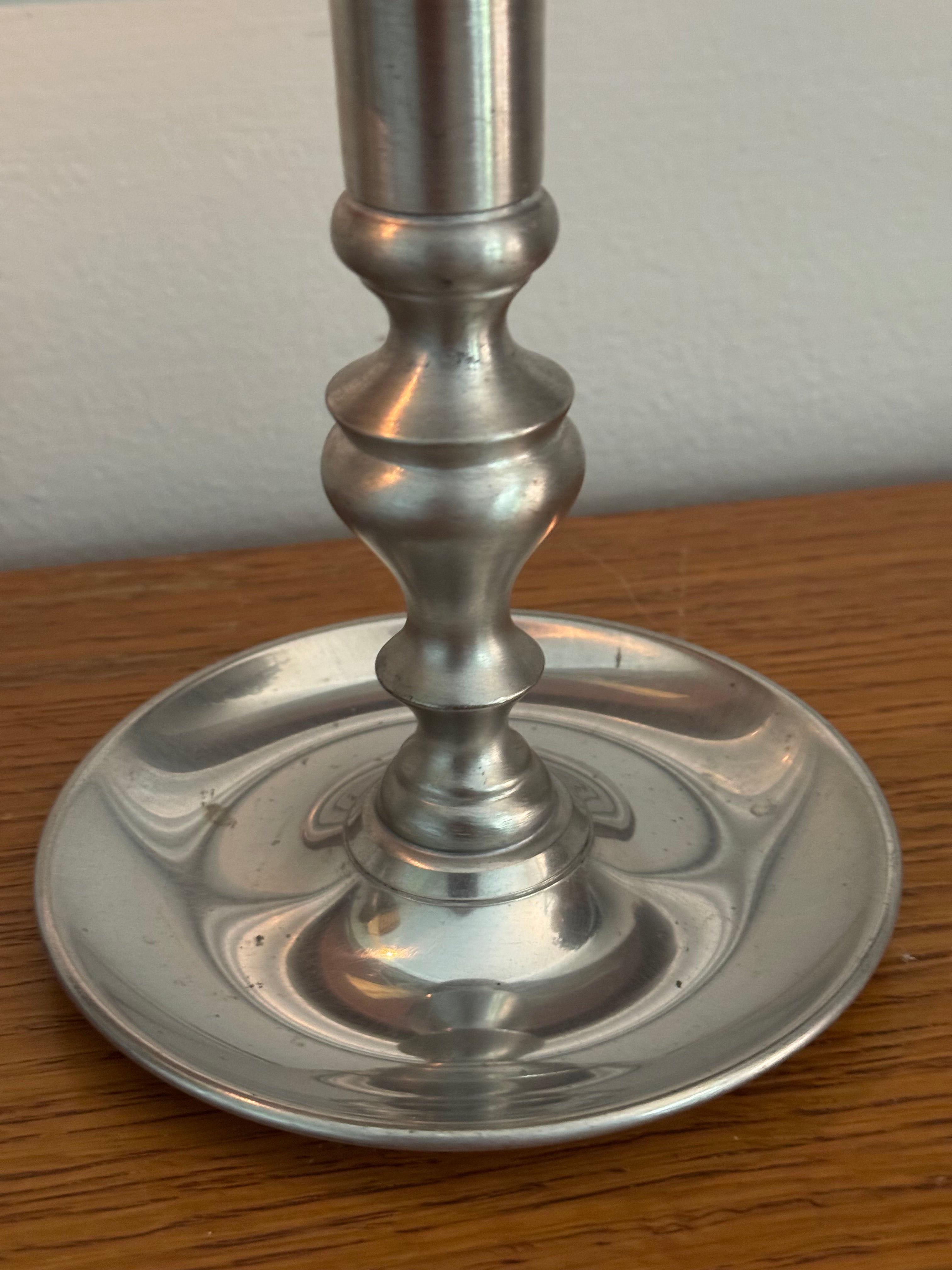 Pair of Woodbury Pewter Colonial Style Candlestick Holders