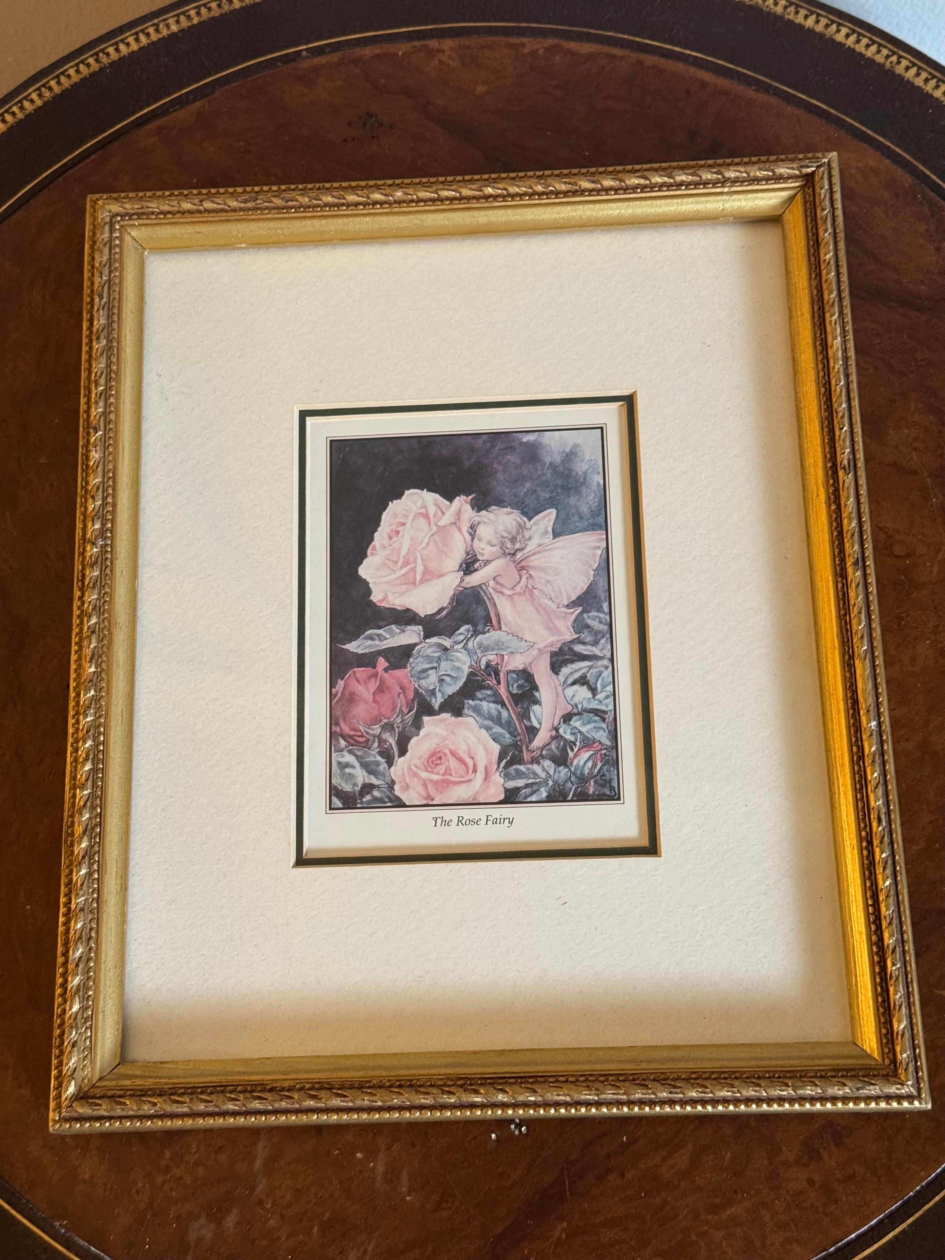 Gold Framed “The Rose Fairy” by Cicely Mary Barker 🧚 🌹