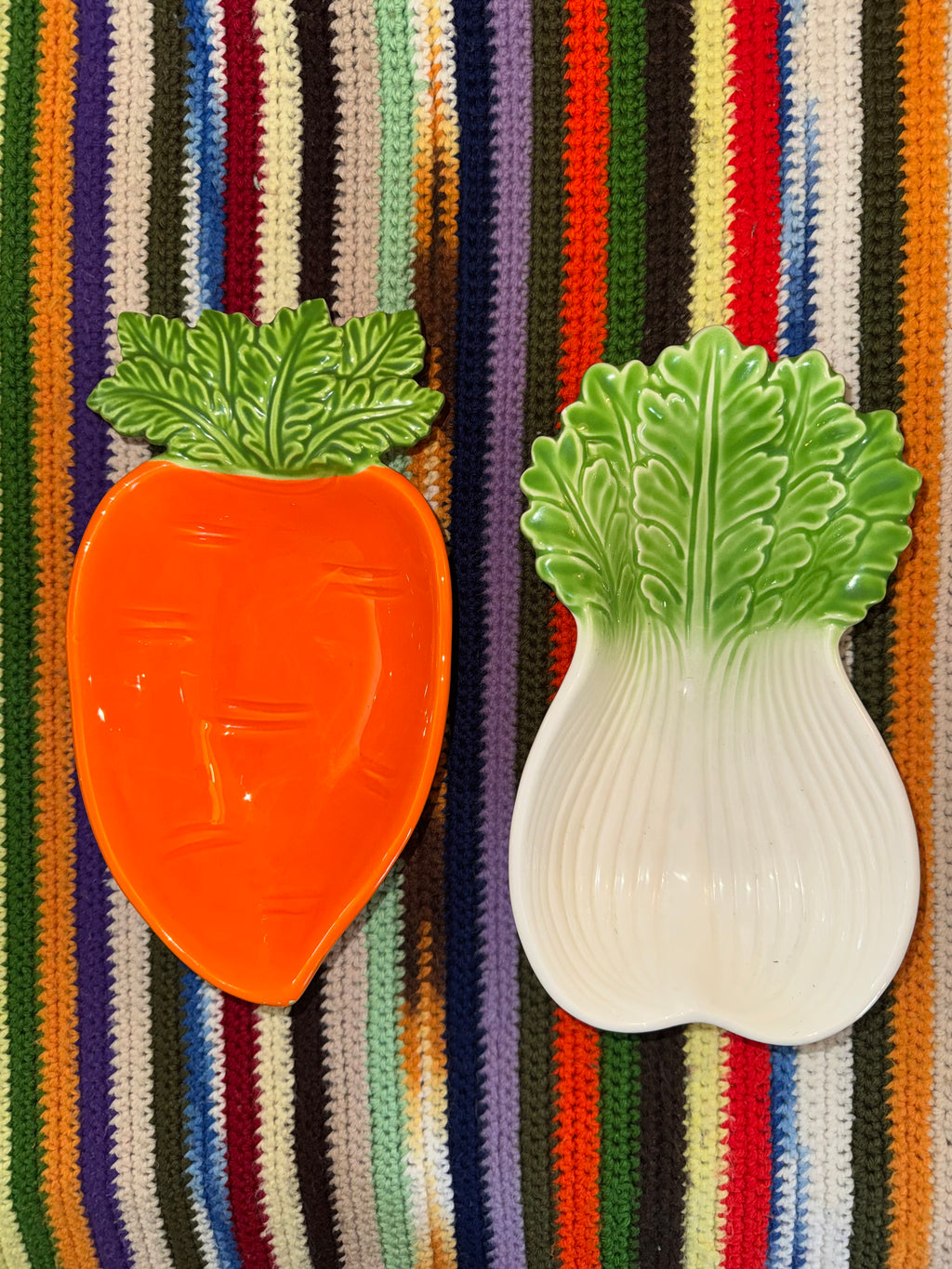 Vintage Ceramic Vegetable Serving Bowls Carrot Bok Choy