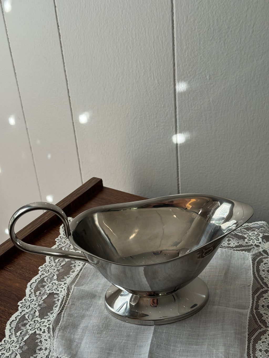 Vintage Stainless Steel Gravy Boat