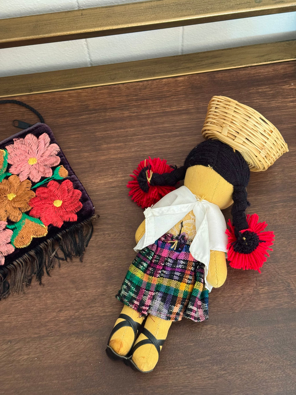 Vintage Mexican Folk Art Stuffed Cloth Doll