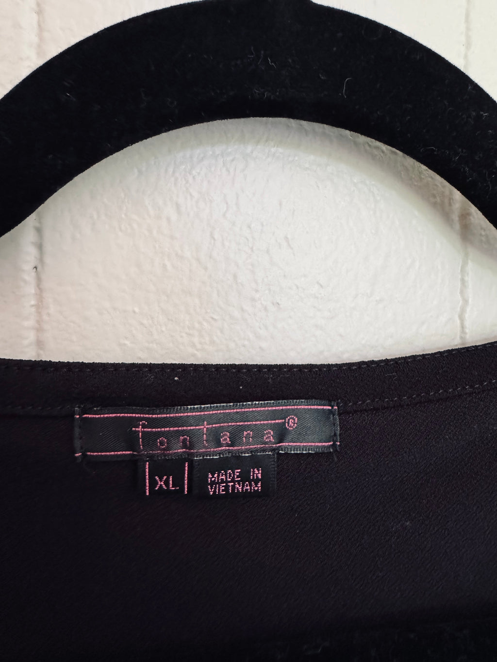 Vintage Fontana Black Bell Sleeve Grommet Blouse / Size XL