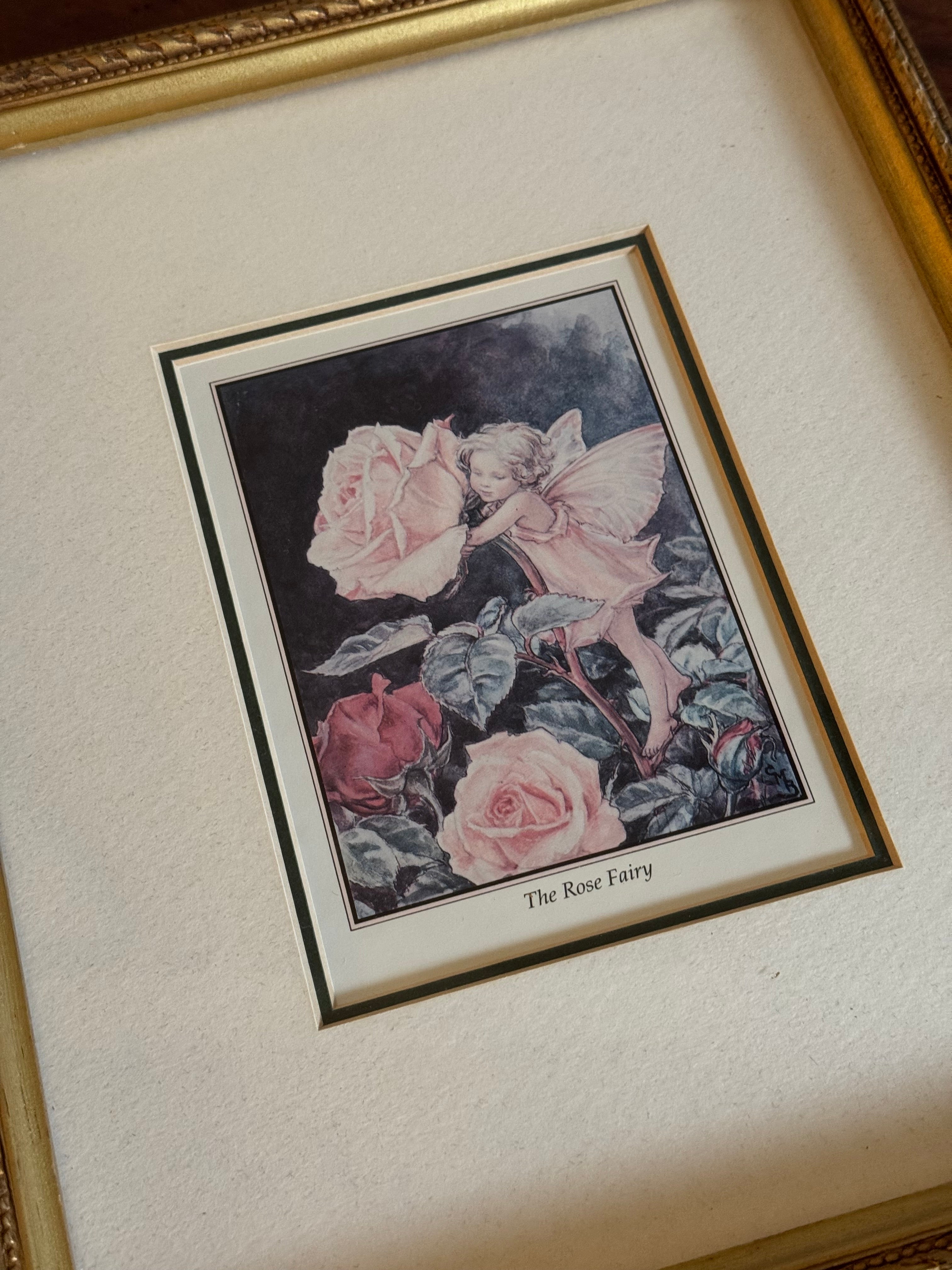Gold Framed “The Rose Fairy” by Cicely Mary Barker 🧚 🌹