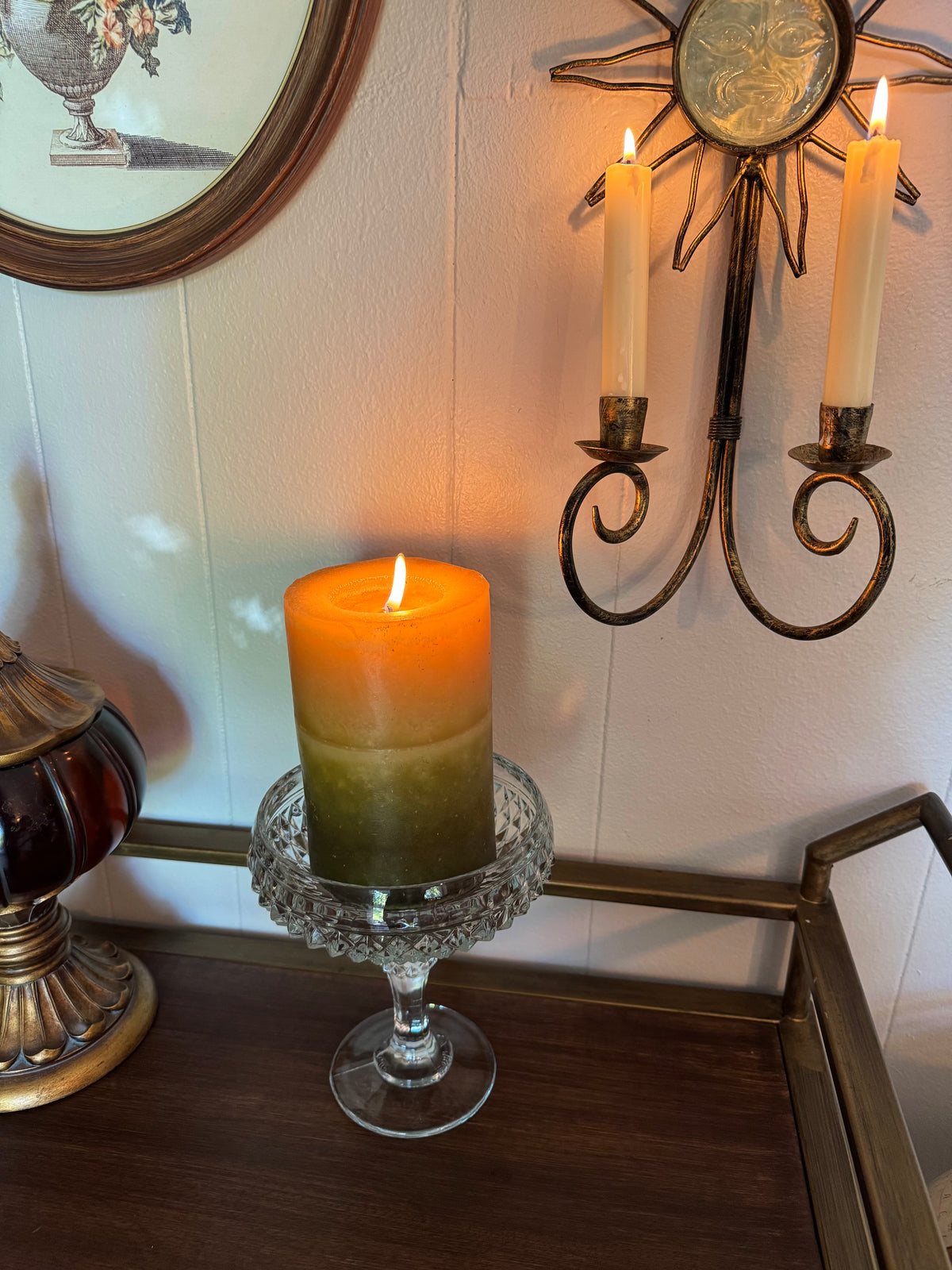 Vintage Glass Pedestal Dish,  Indiana Glass
