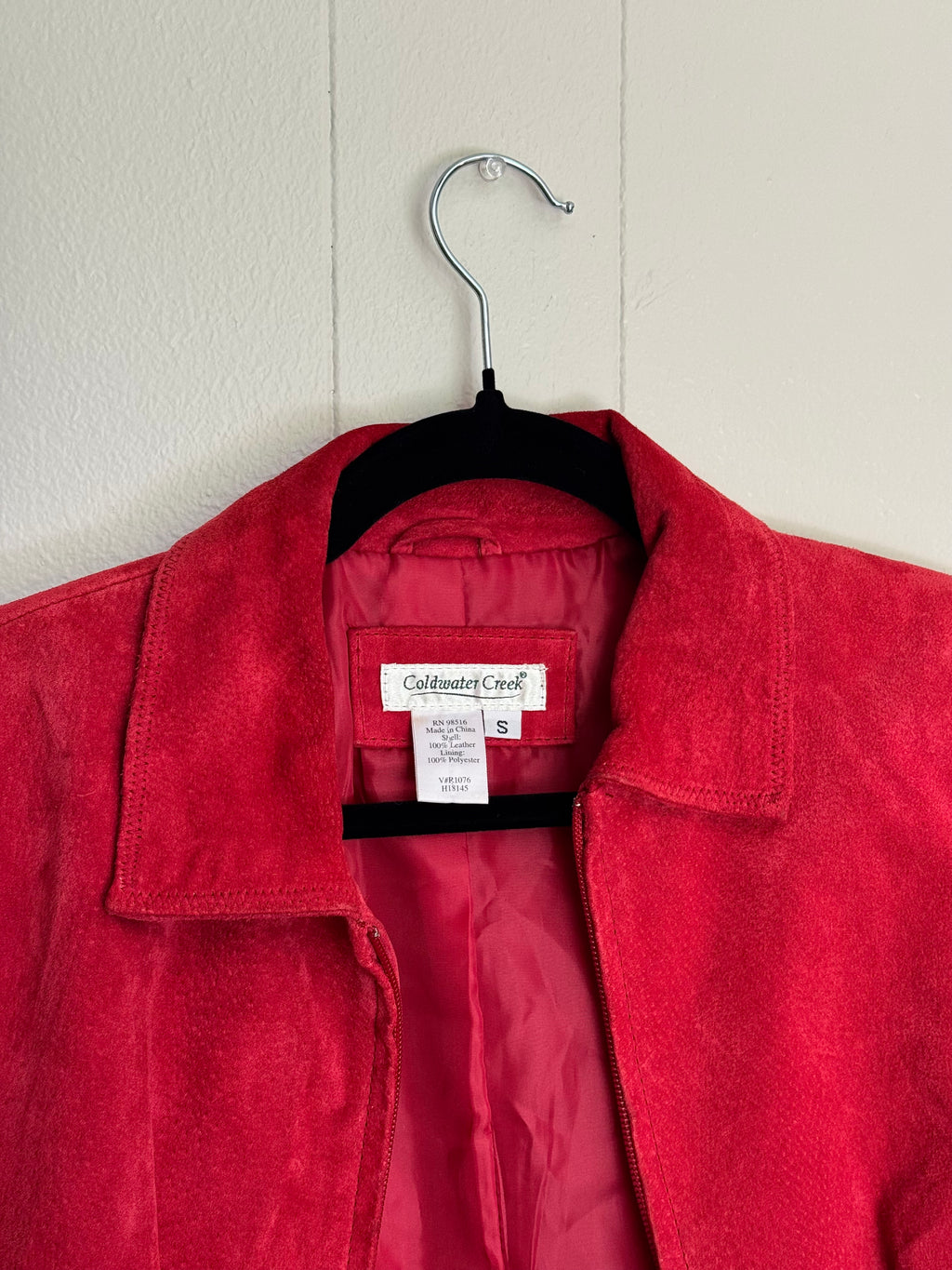 Vintage Coldwater Creek Red Leather Jacket, Size Small 🧥