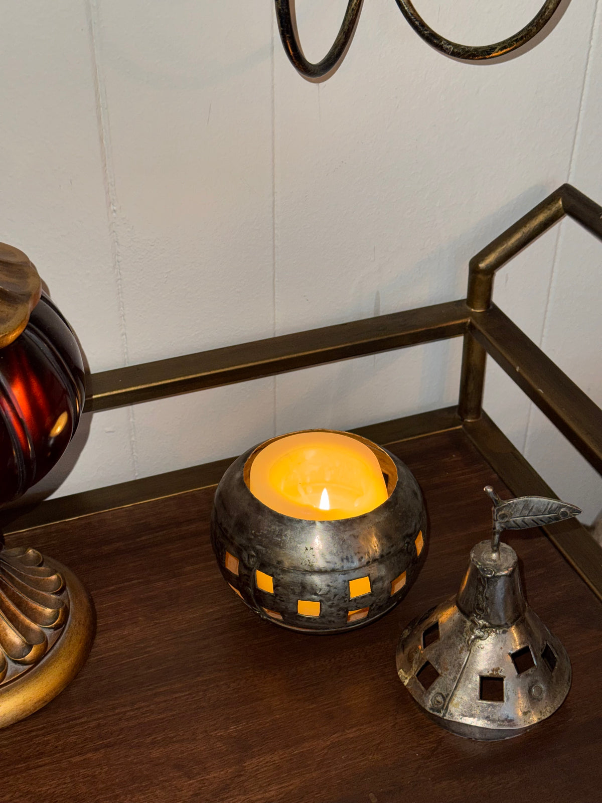 Pear Shaped Pierced Metal Ornament/Box