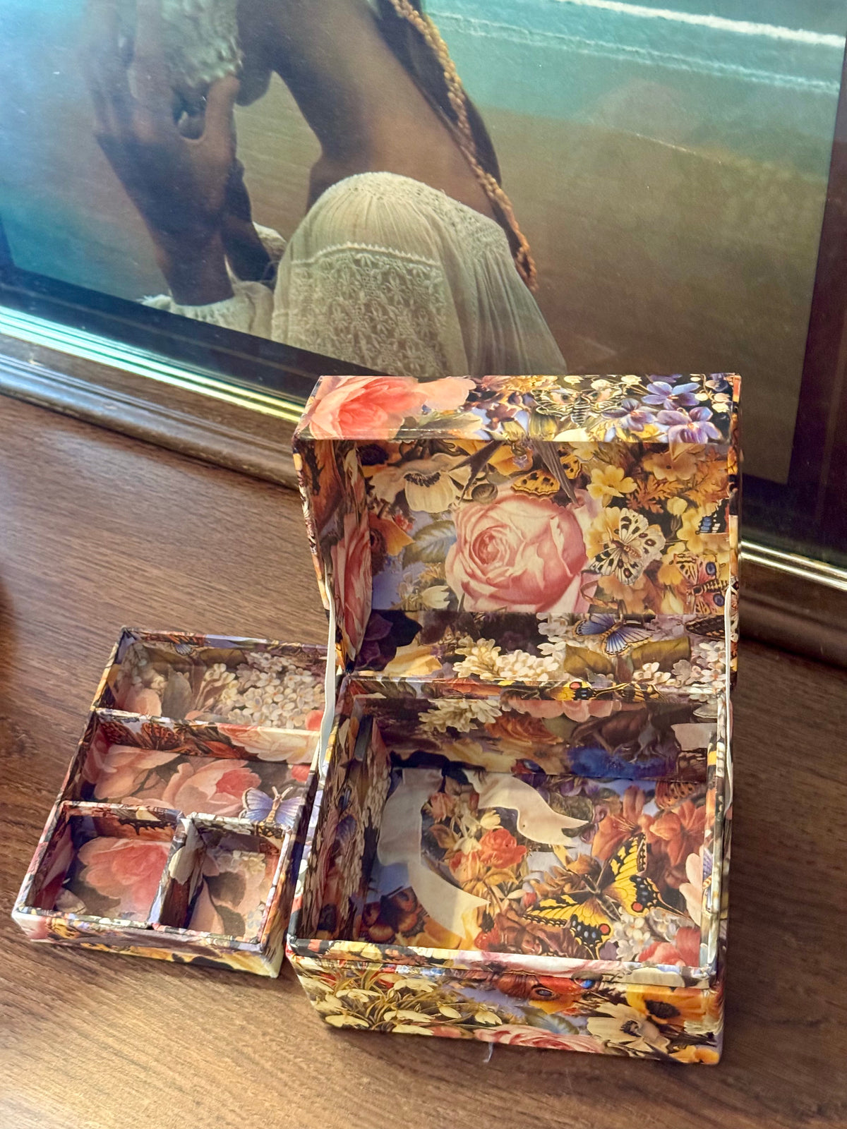 Vintage Floral Butterfly Jewelry Box ˚˖𐦍˖˚ 𓍢🌷͙֒