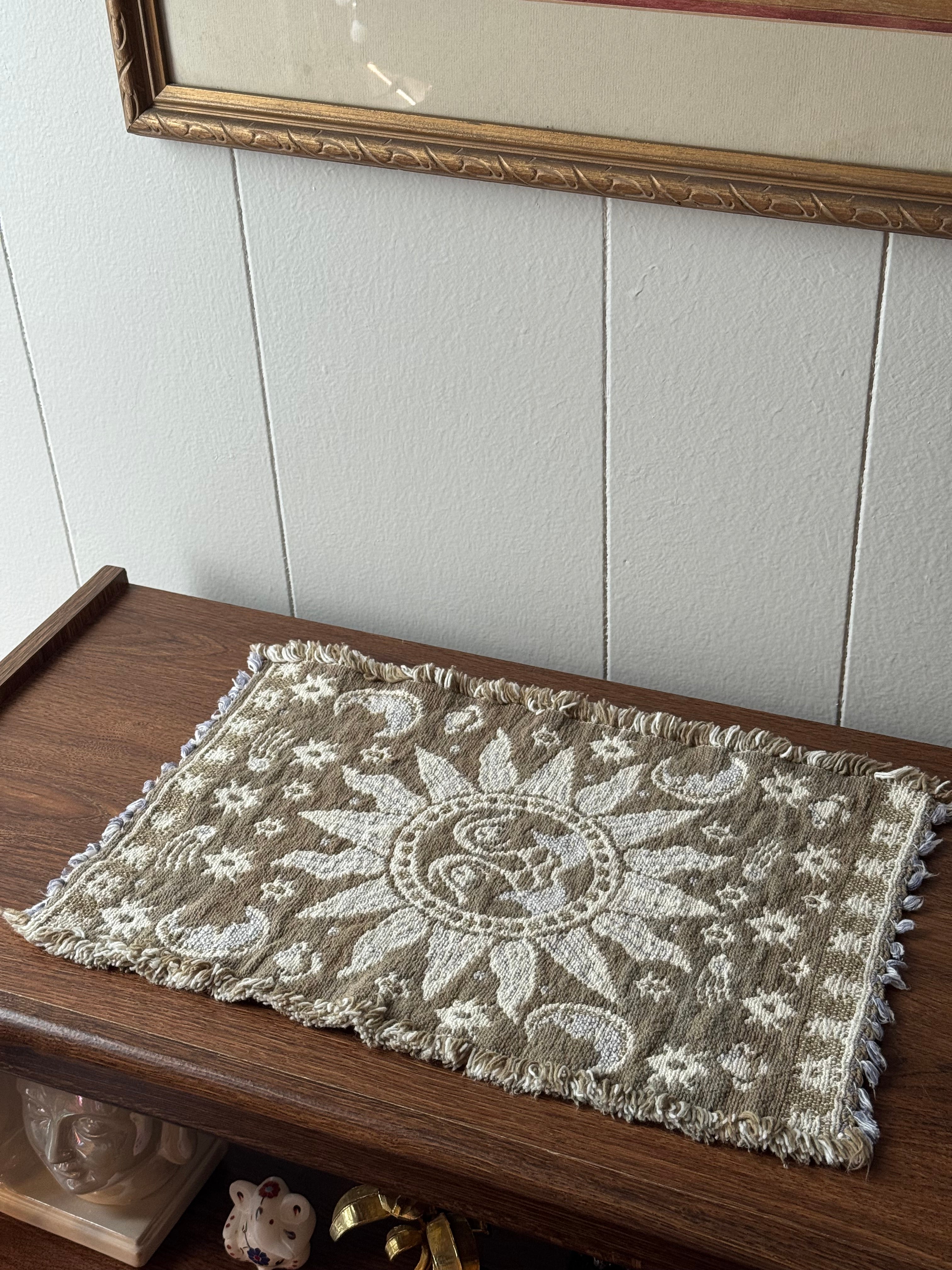 Vintage Celestial Tapestry Sun Moon and Star Placemats Set of 4 | Fringe Edge