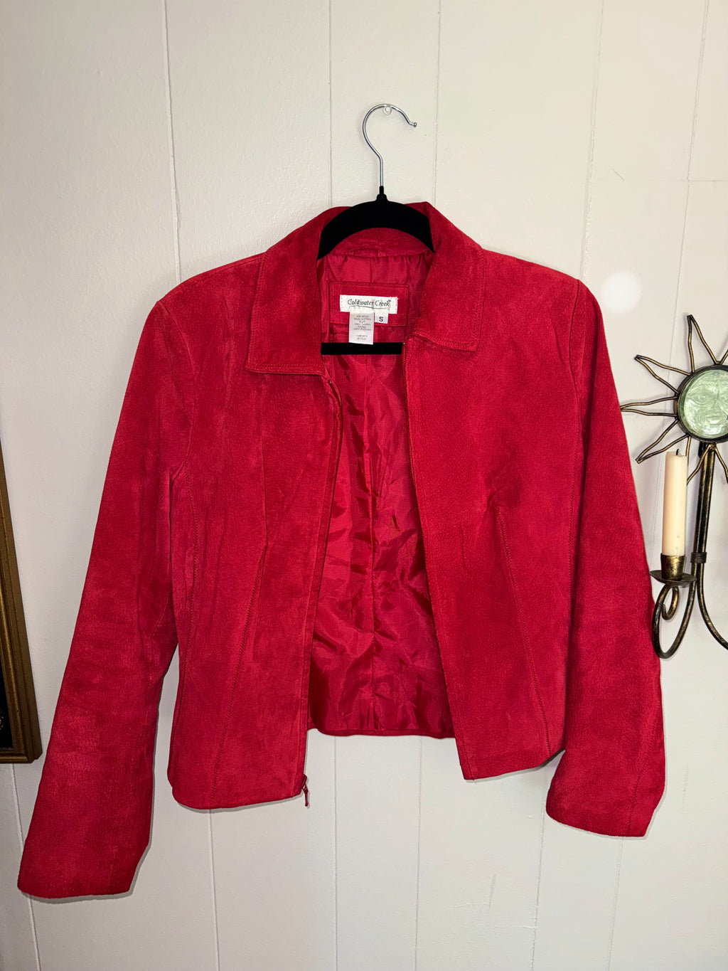 Vintage Coldwater Creek Red Leather Jacket, Size Small 🧥