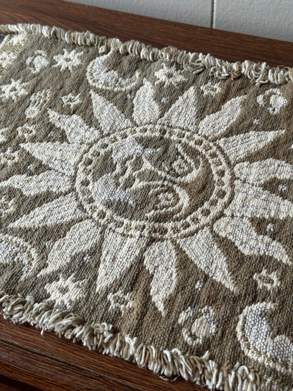 Vintage Celestial Tapestry Sun Moon and Star Placemats Set of 4 | Fringe Edge