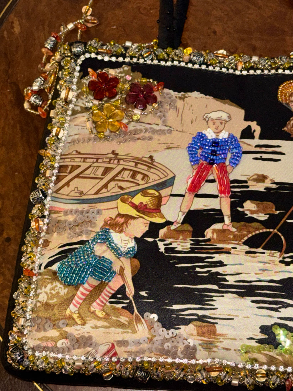 Vintage Mary Frances “Playing at the Beach” Handbag