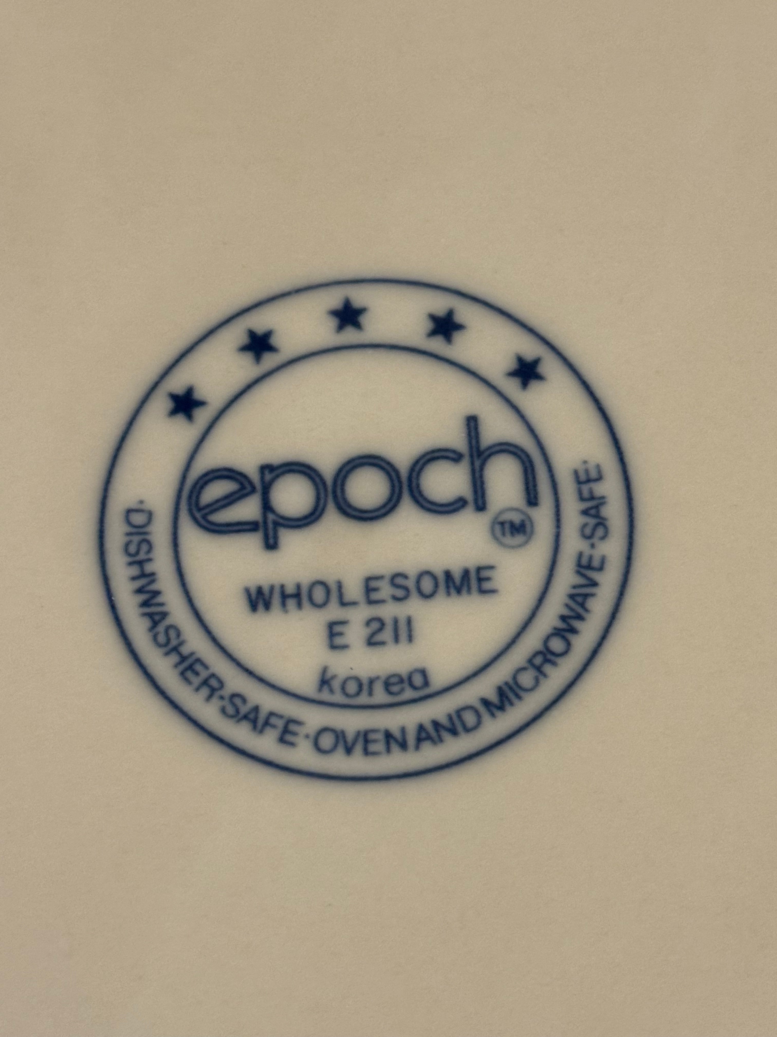 Vintage Epoch by Noritake “Wholesome” Pattern Dinner Plates Made in Korea / Oven to Table / Oven Safe / Set of 4