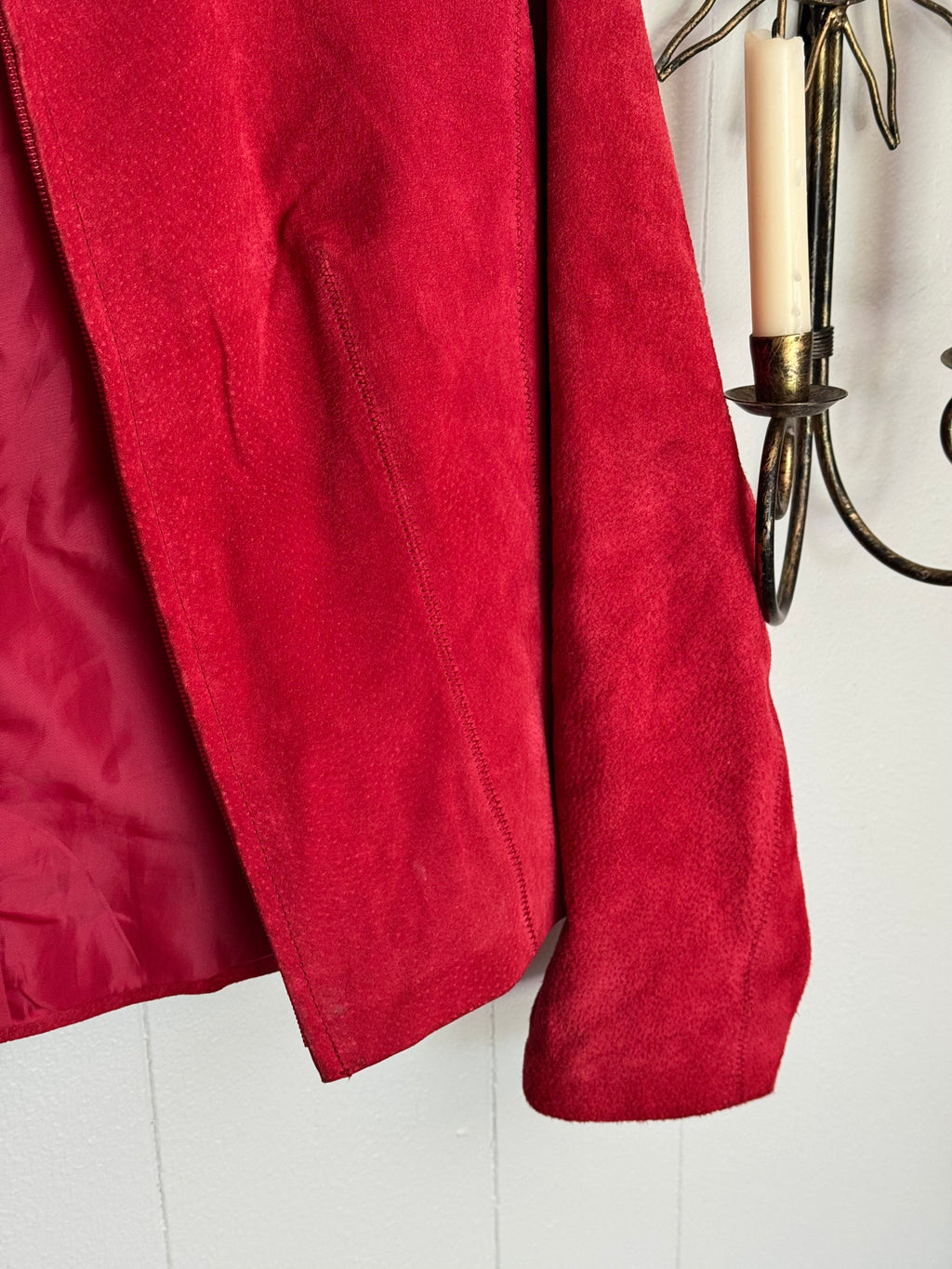 Vintage Coldwater Creek Red Leather Jacket, Size Small 🧥