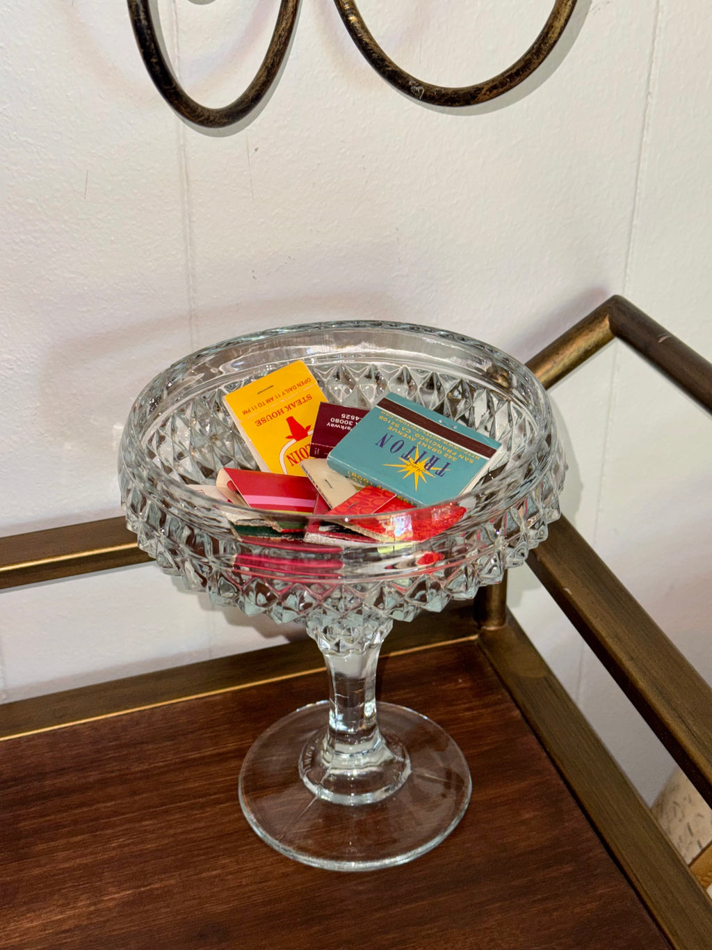 Vintage Glass Pedestal Dish,  Indiana Glass