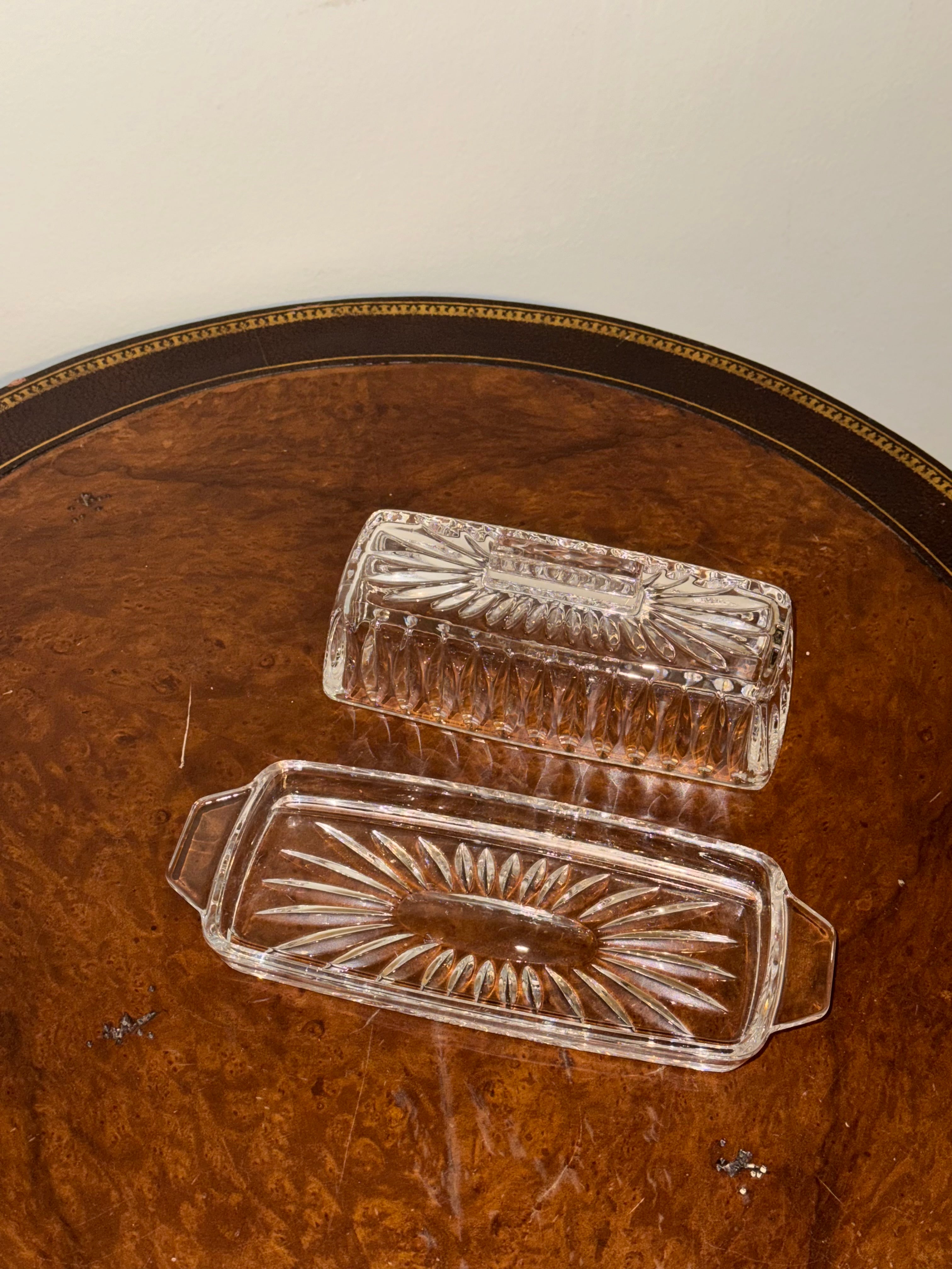 Vintage Gorham “Althea” Crystal Covered Butter Dish