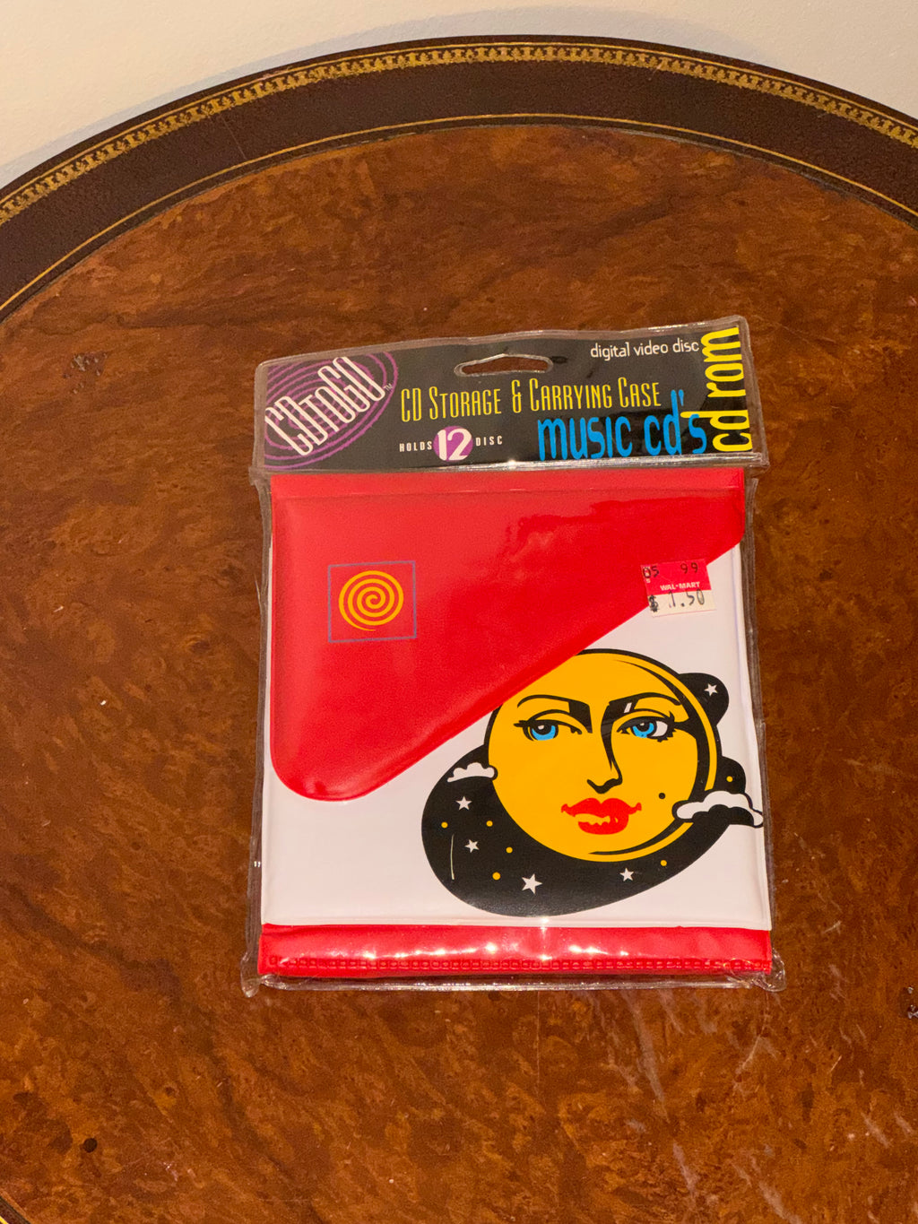 Vintage 1990s CDTOGO Brand CD Carrying Case / Moon Face Celestial RARE New in Packaging