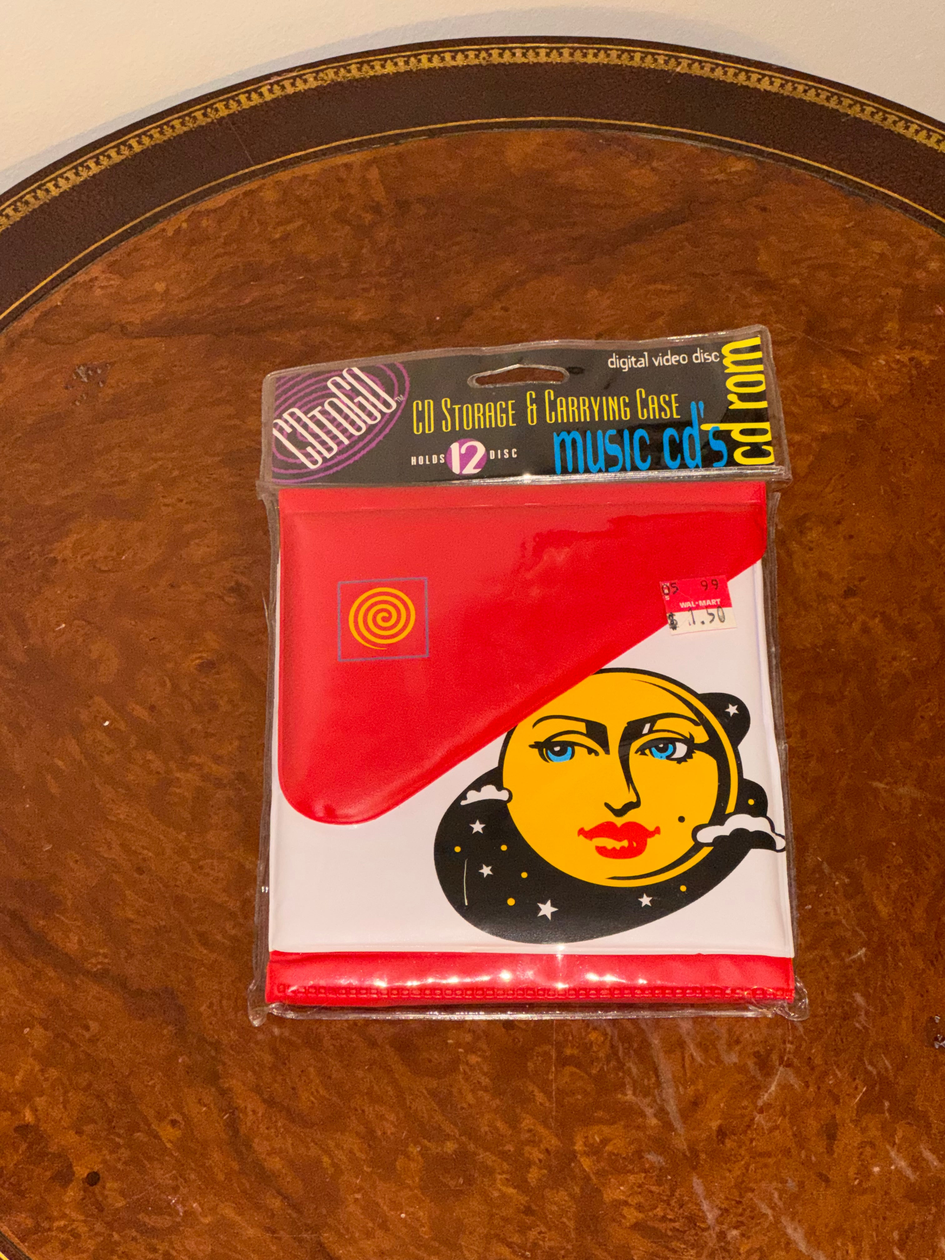 Vintage 1990s CDTOGO Brand CD Carrying Case / Moon Face Celestial RARE New in Packaging