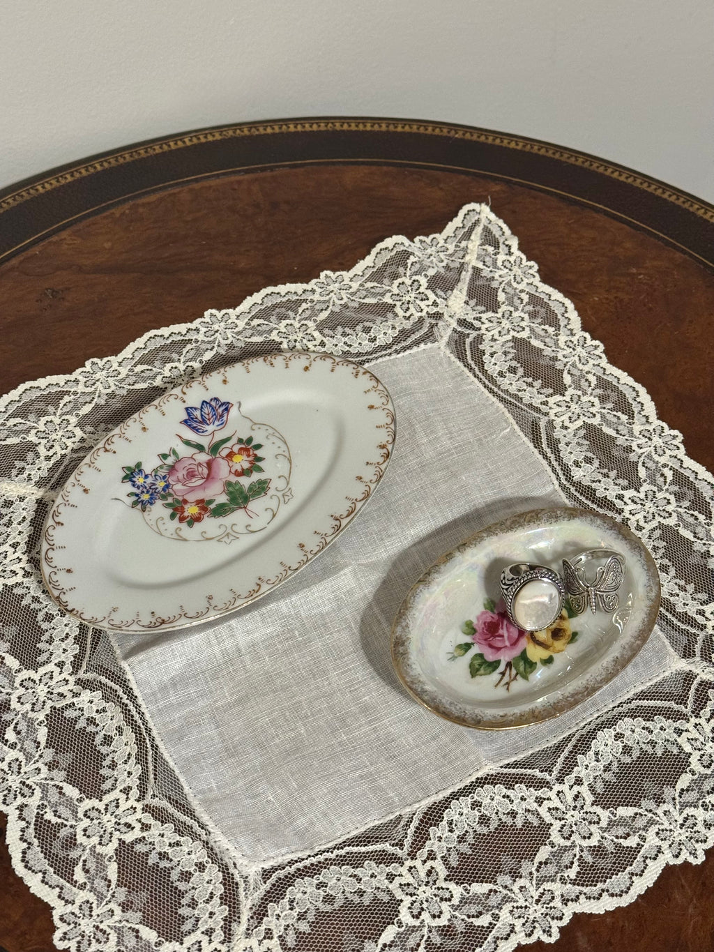 Vintage Oval Floral Trinket Dishes