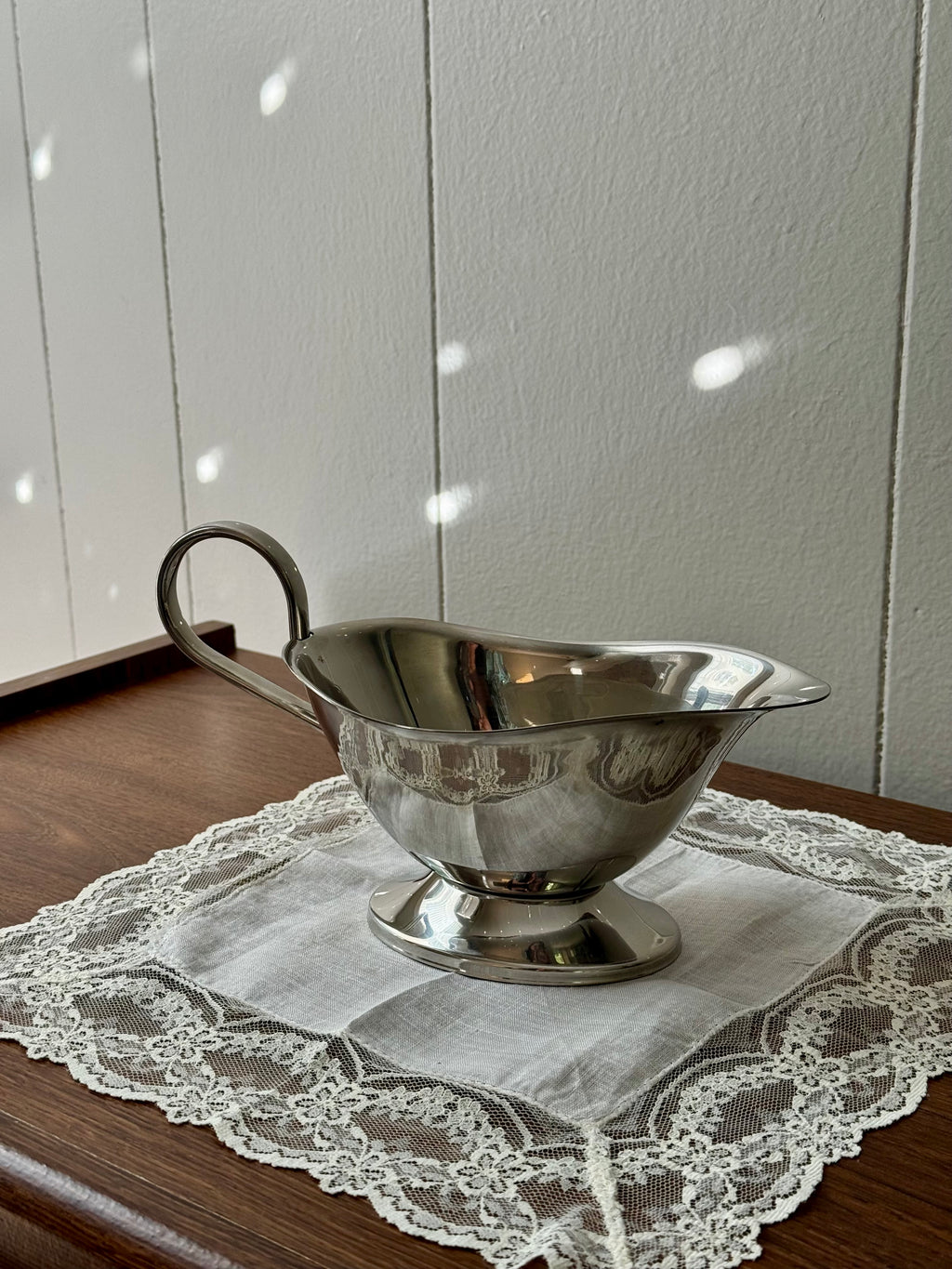 Vintage Stainless Steel Gravy Boat