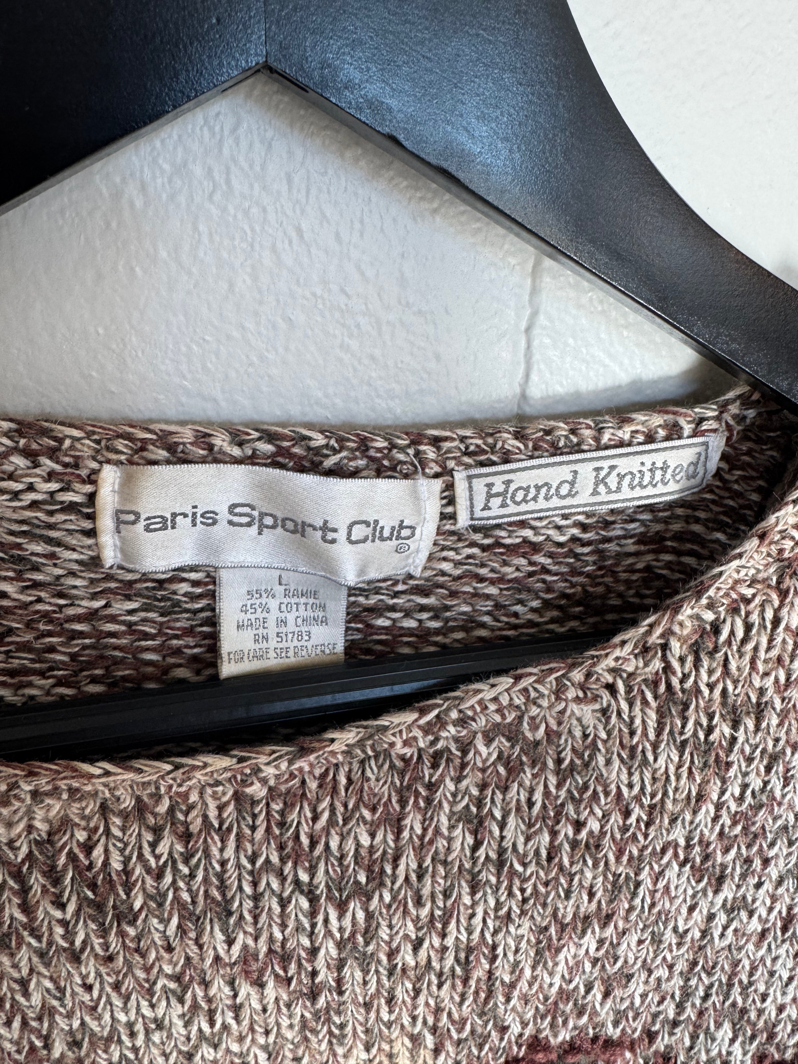 Vintage 80s-90s Hand Knitted Floral Sweater Size L