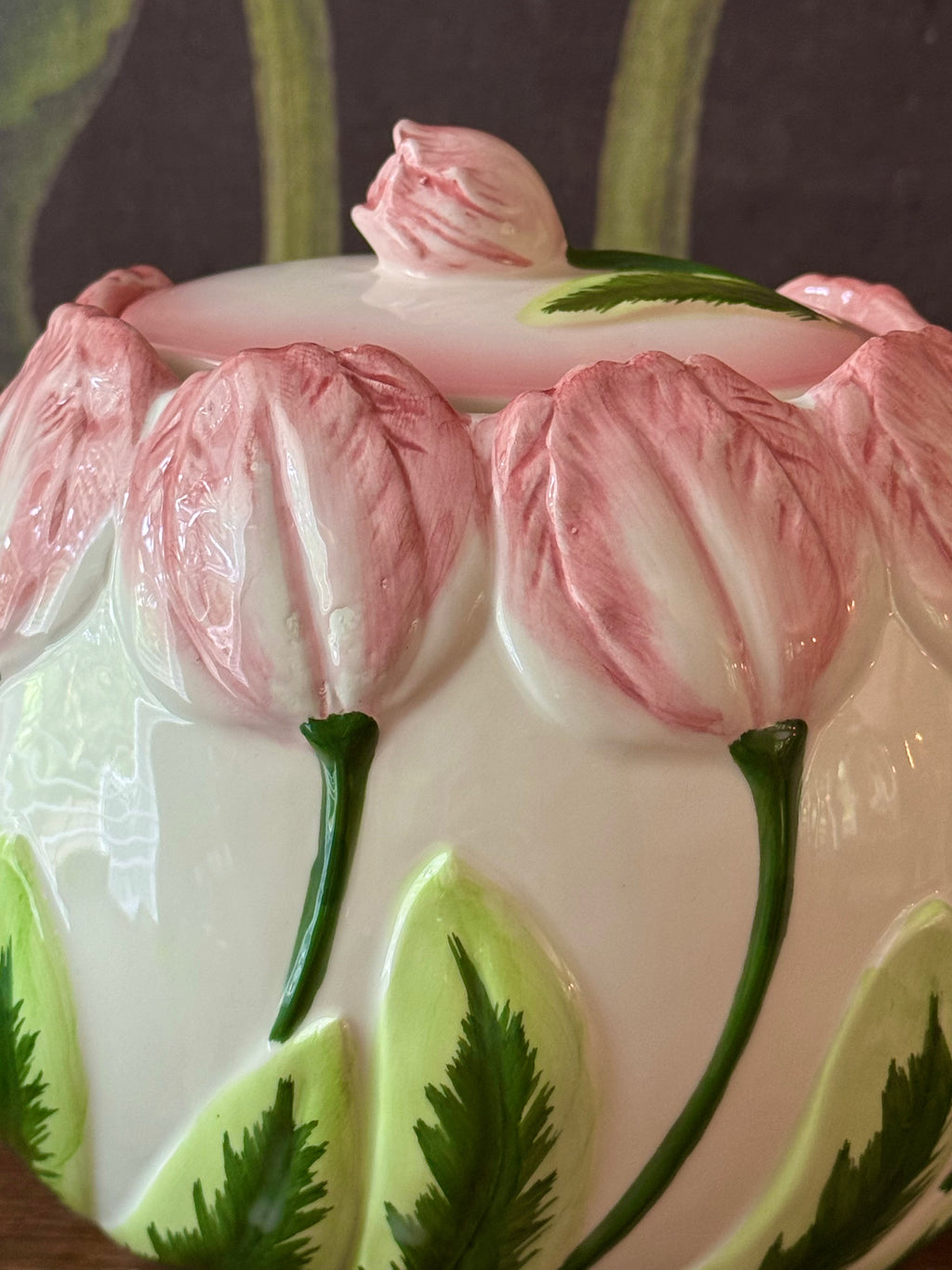 𓍢ִ໋🌷͙֒ Vintage 1980s Tulip Time Ceramic Teapot with Lid by Seymour Mann