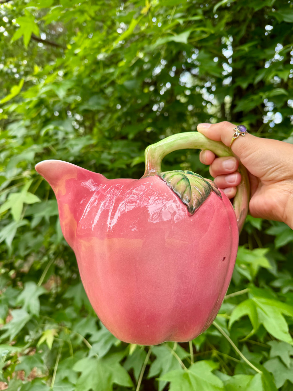 Vintage 1950s Ceramic Apple Pitcher / Made in Japan 🍎