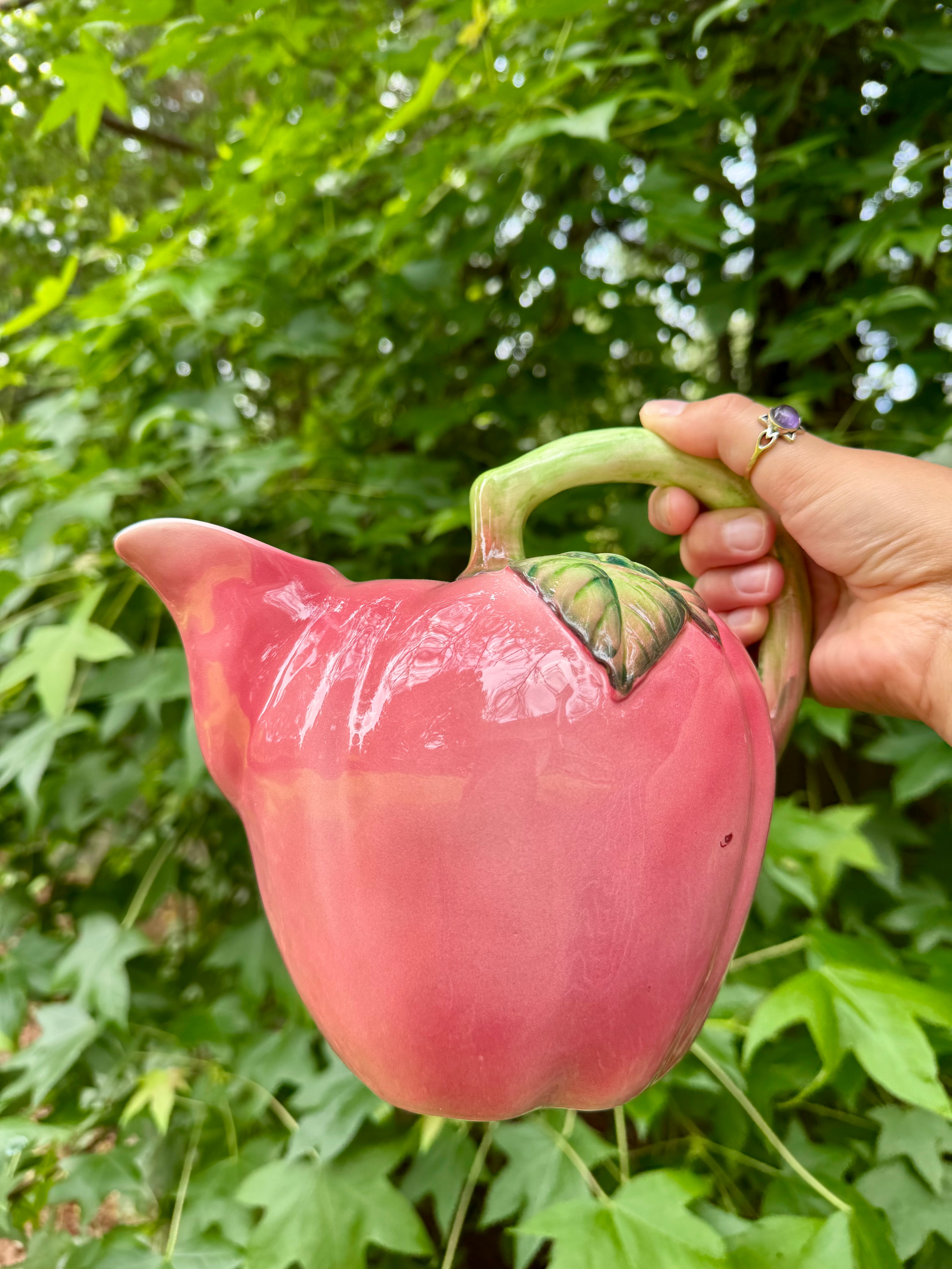 Vintage 1950s Ceramic Apple Pitcher / Made in Japan 🍎