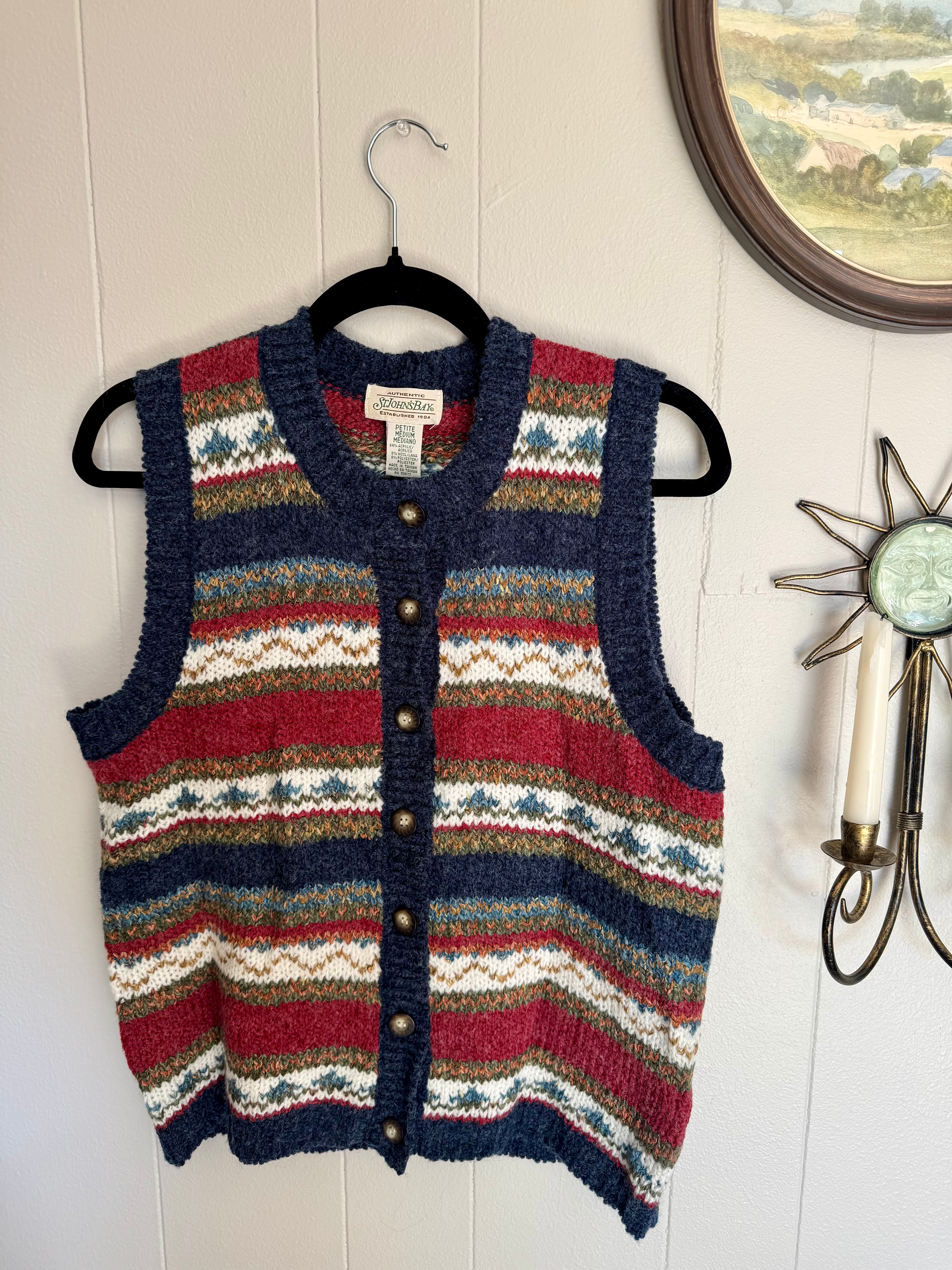 Vintage Sweater Vest NWT Size Petite Medium St. John's Bay