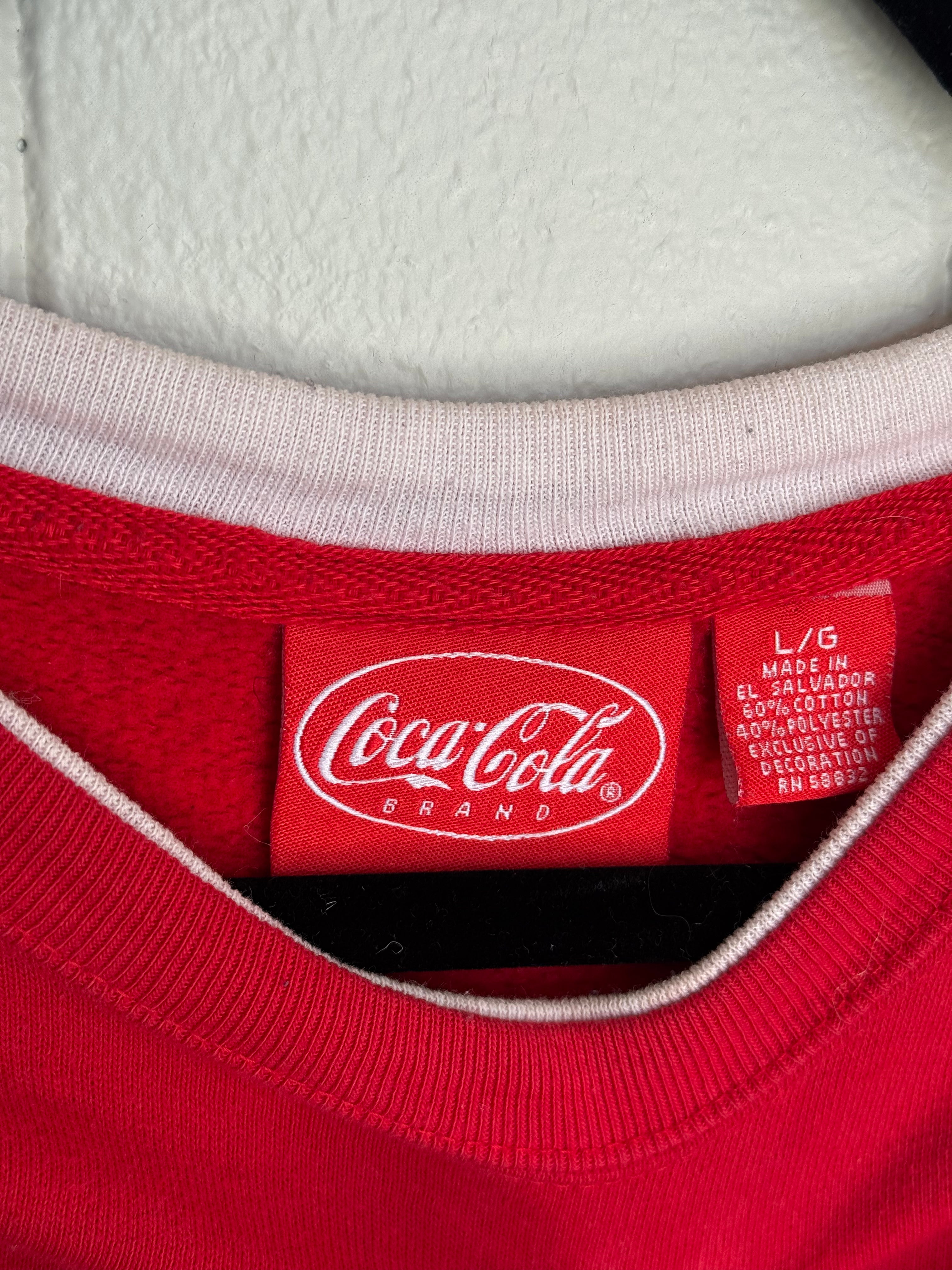 Vintage Red Embroidered Coca-Cola Crewneck Sweatshirt Size L