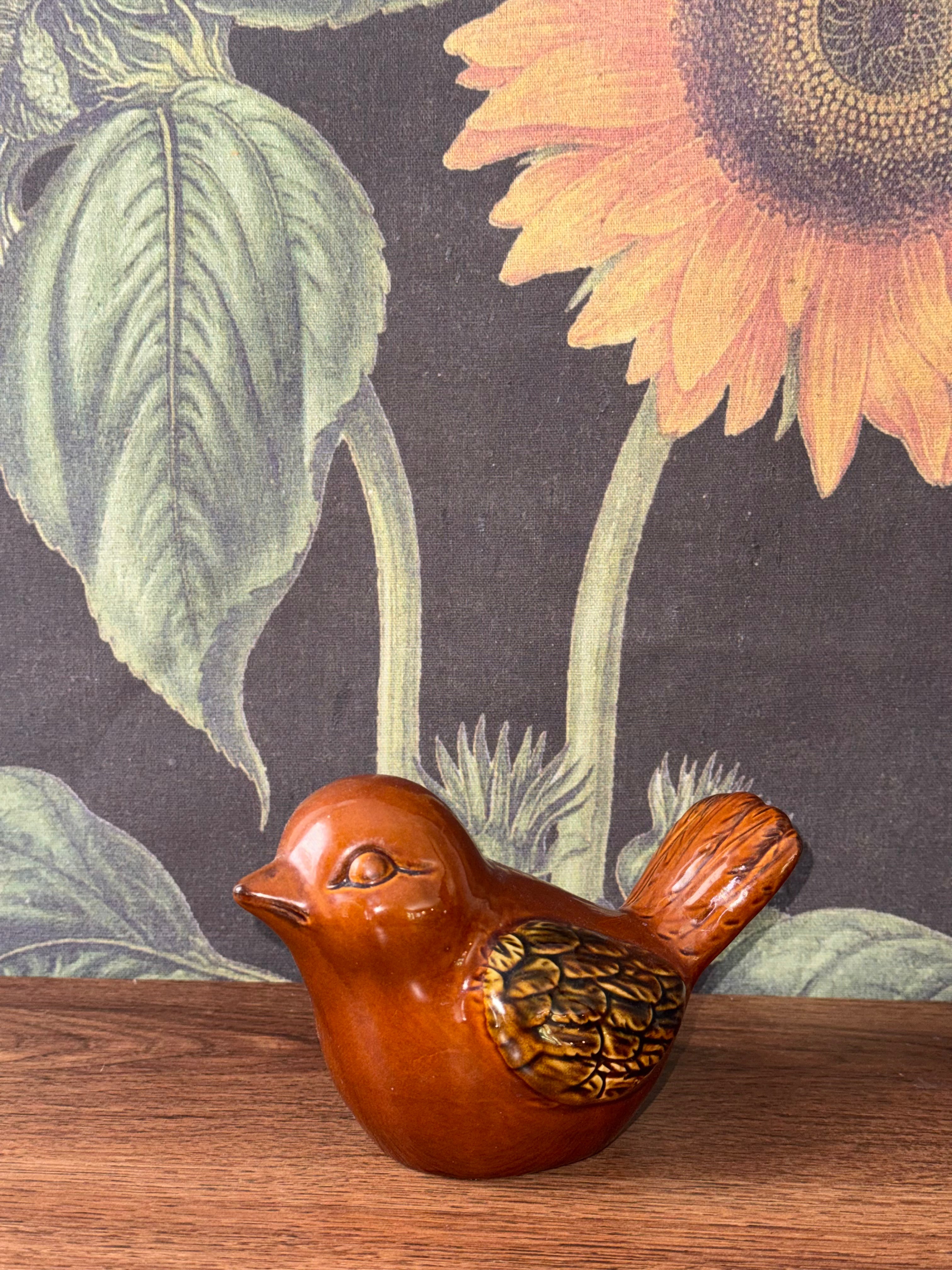Ceramic Brown Sparrow Bird Figurine 🐦