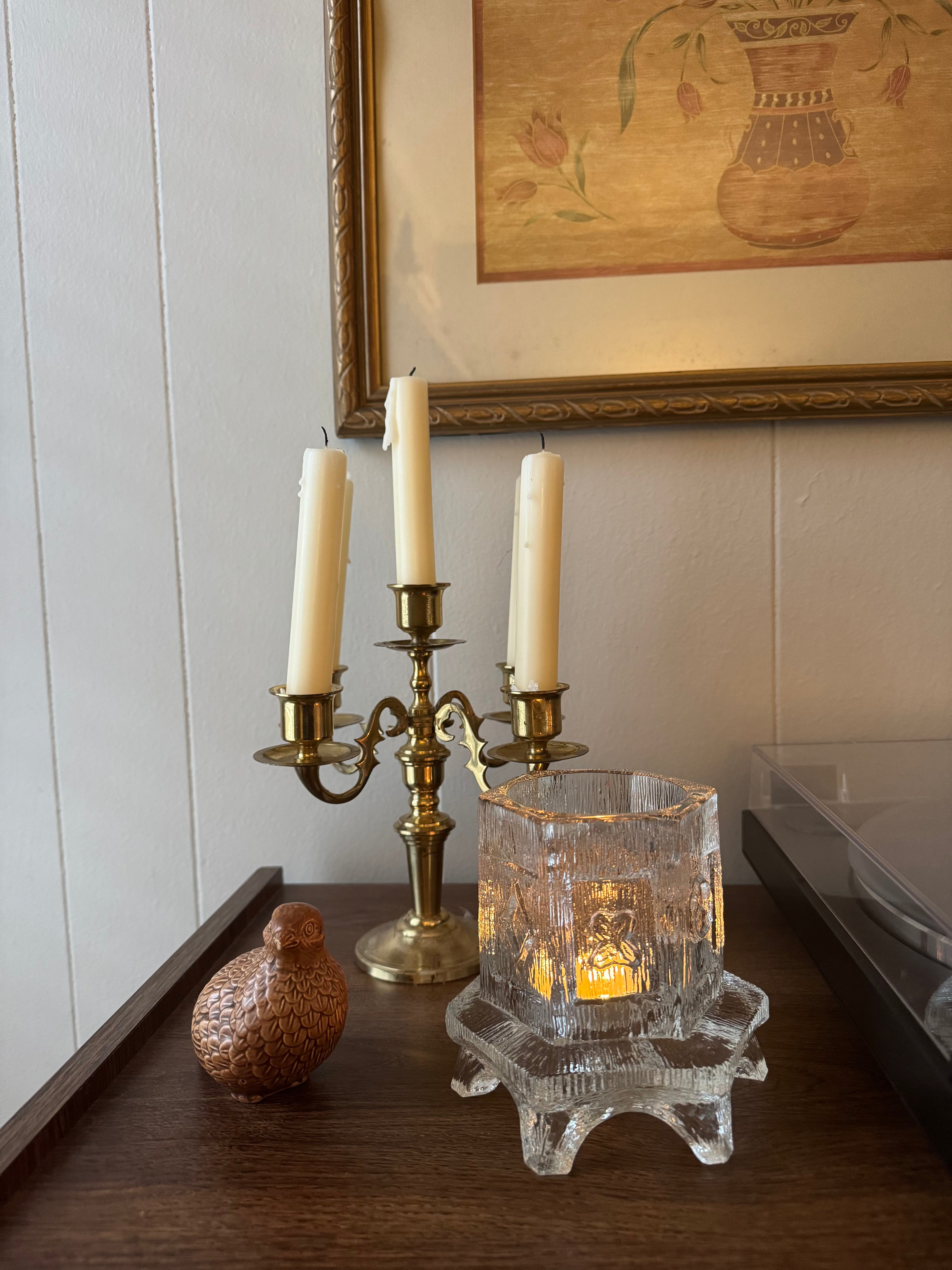 70s Smith Glass Pagoda Fairy Lamp Base